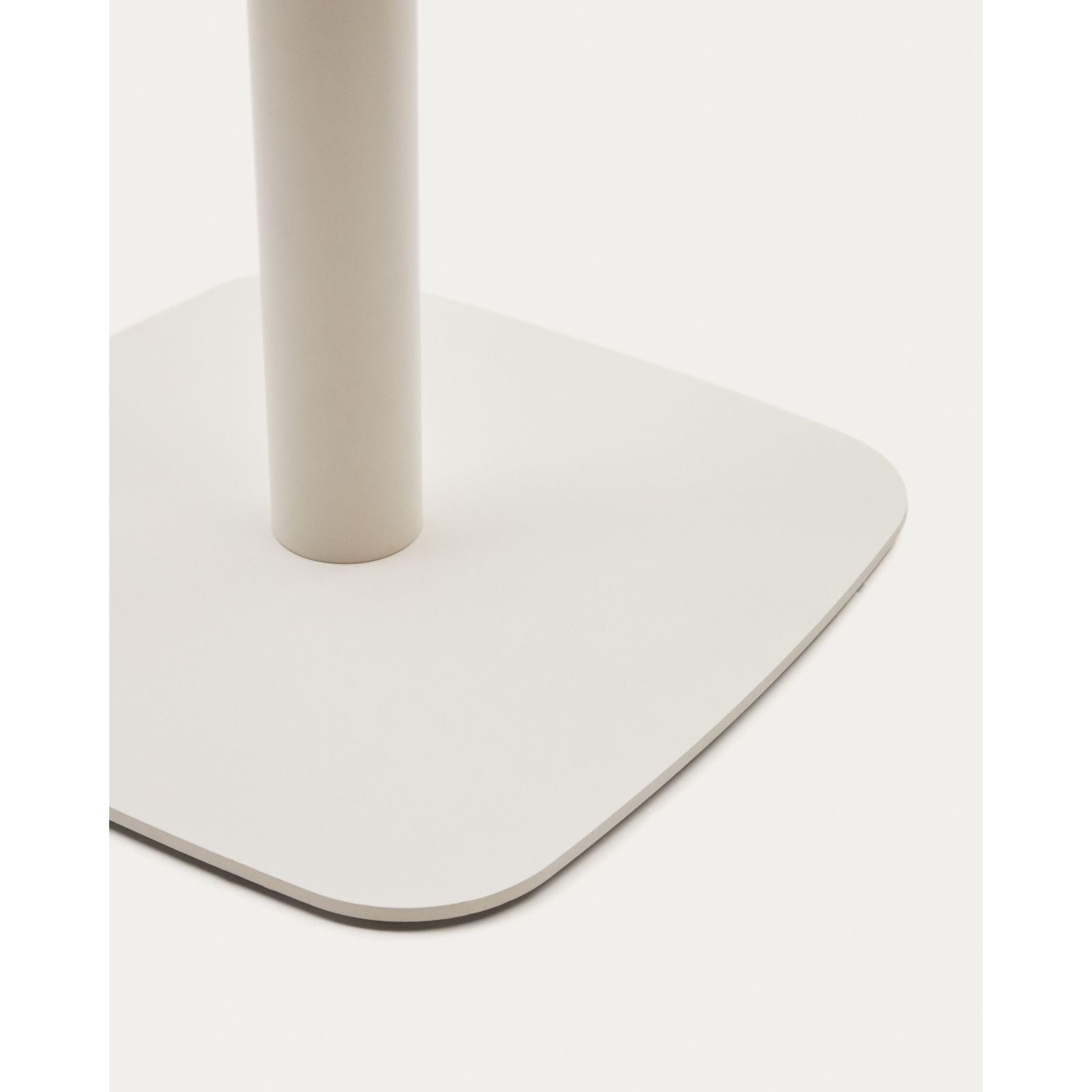 Dina Outdoor-Tisch weiss mit weiss lackiertem Metallbein 68x68 H73