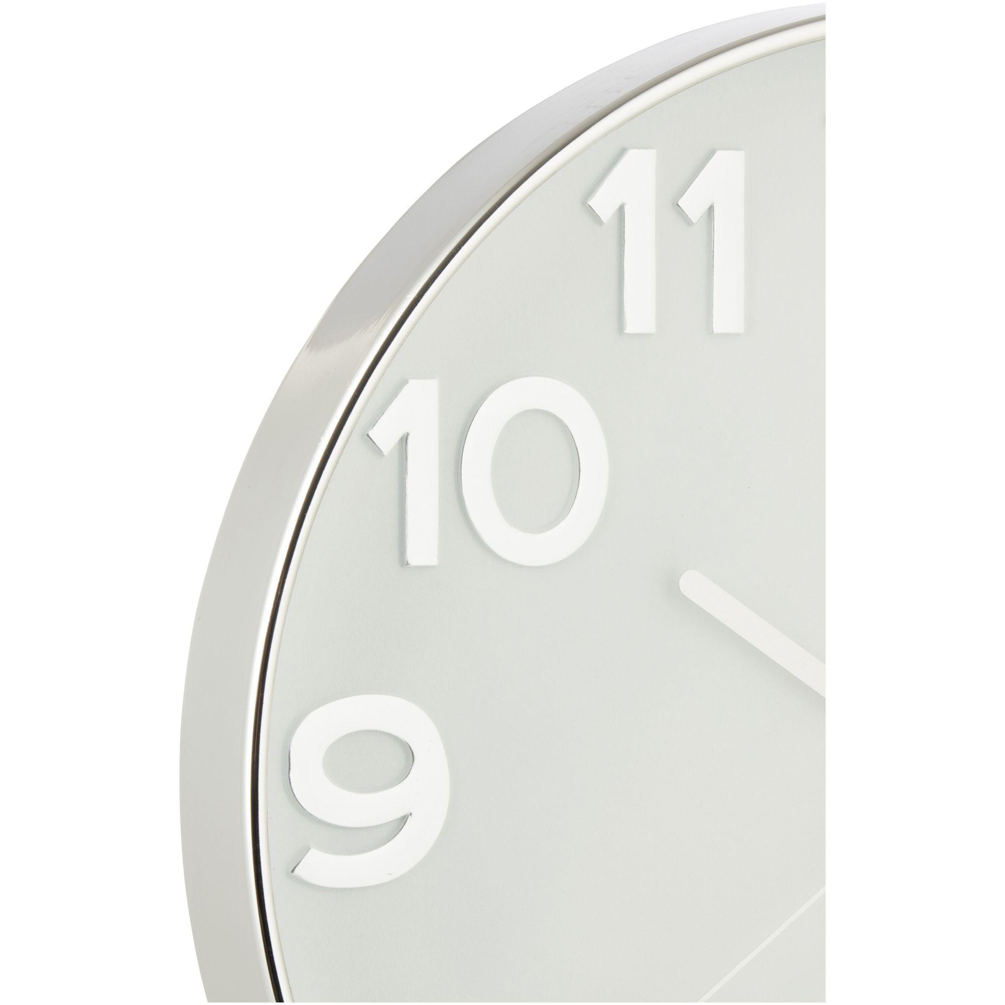 Wanduhr rund Arabische Ziffer silber 39x39