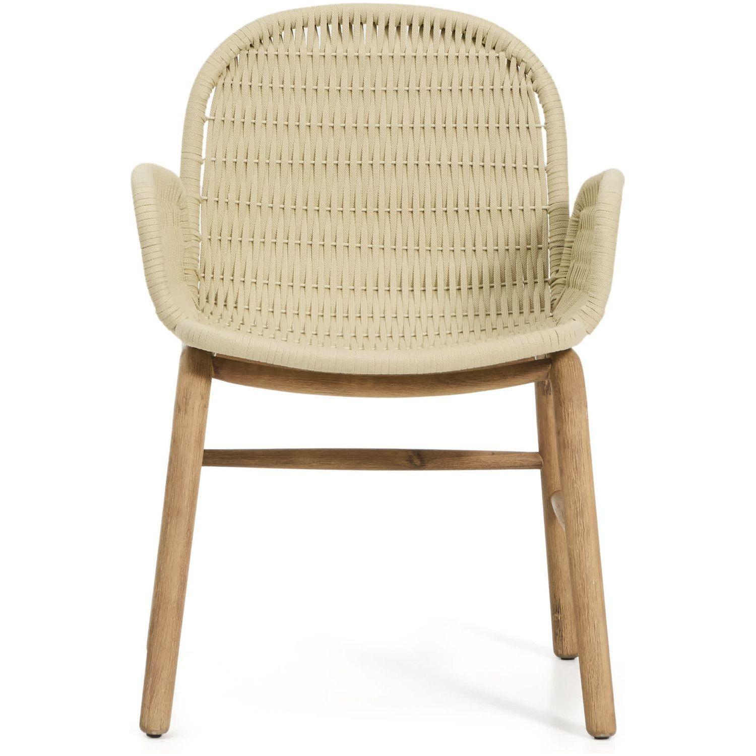 Garten Armlehnstuhl Alipa Akazienholz massiv Seil ecru FSC 100%