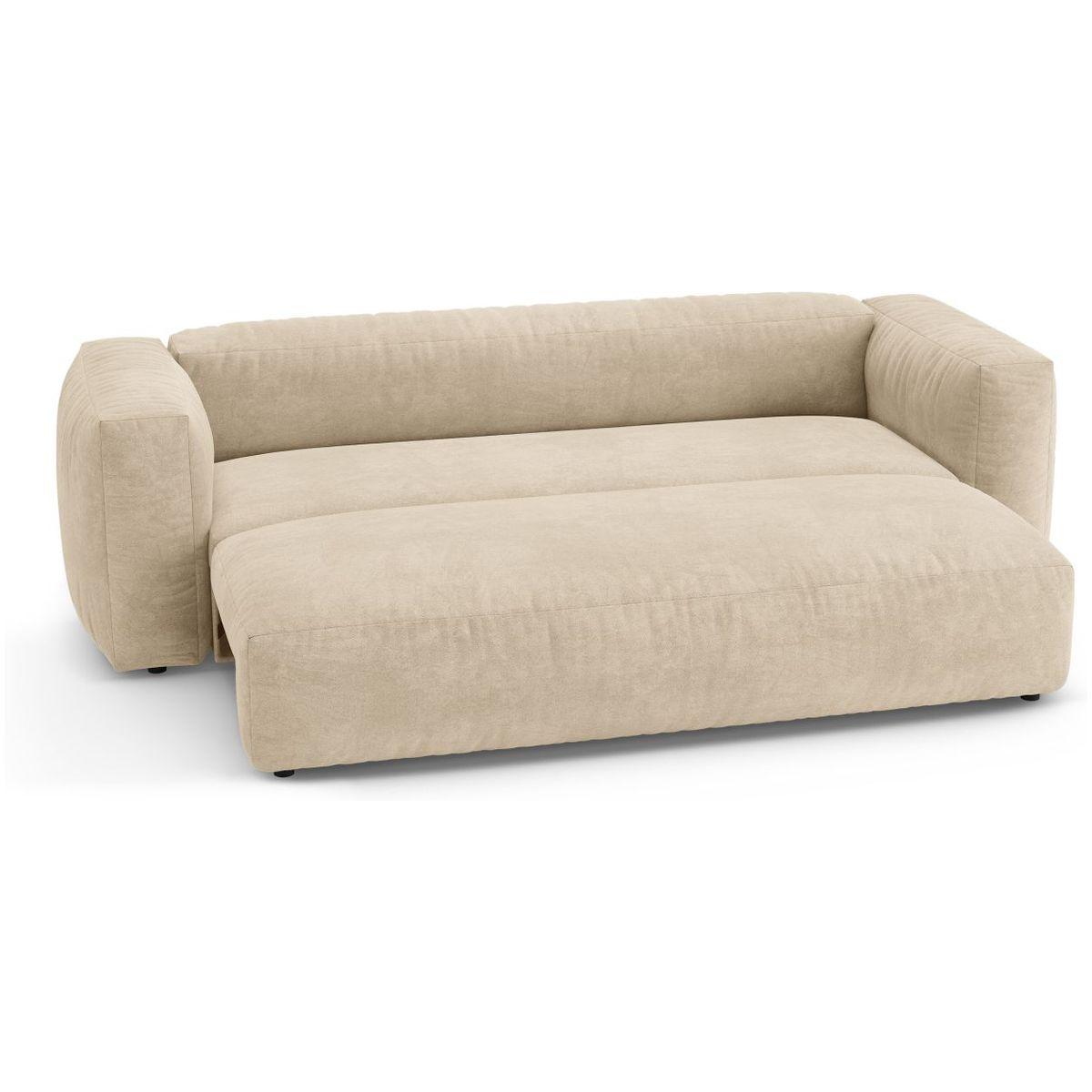 Bettsofa Martina - Grösse: 264x106x75 - Bezug: Velvet (Vogue), Light Beige