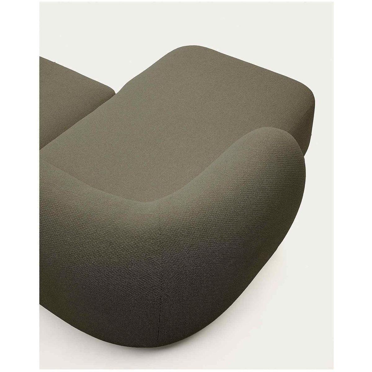 2-Sitzer-Modularsofa Martina mit Chenille und Chaiselongue links in Grün 230 cm