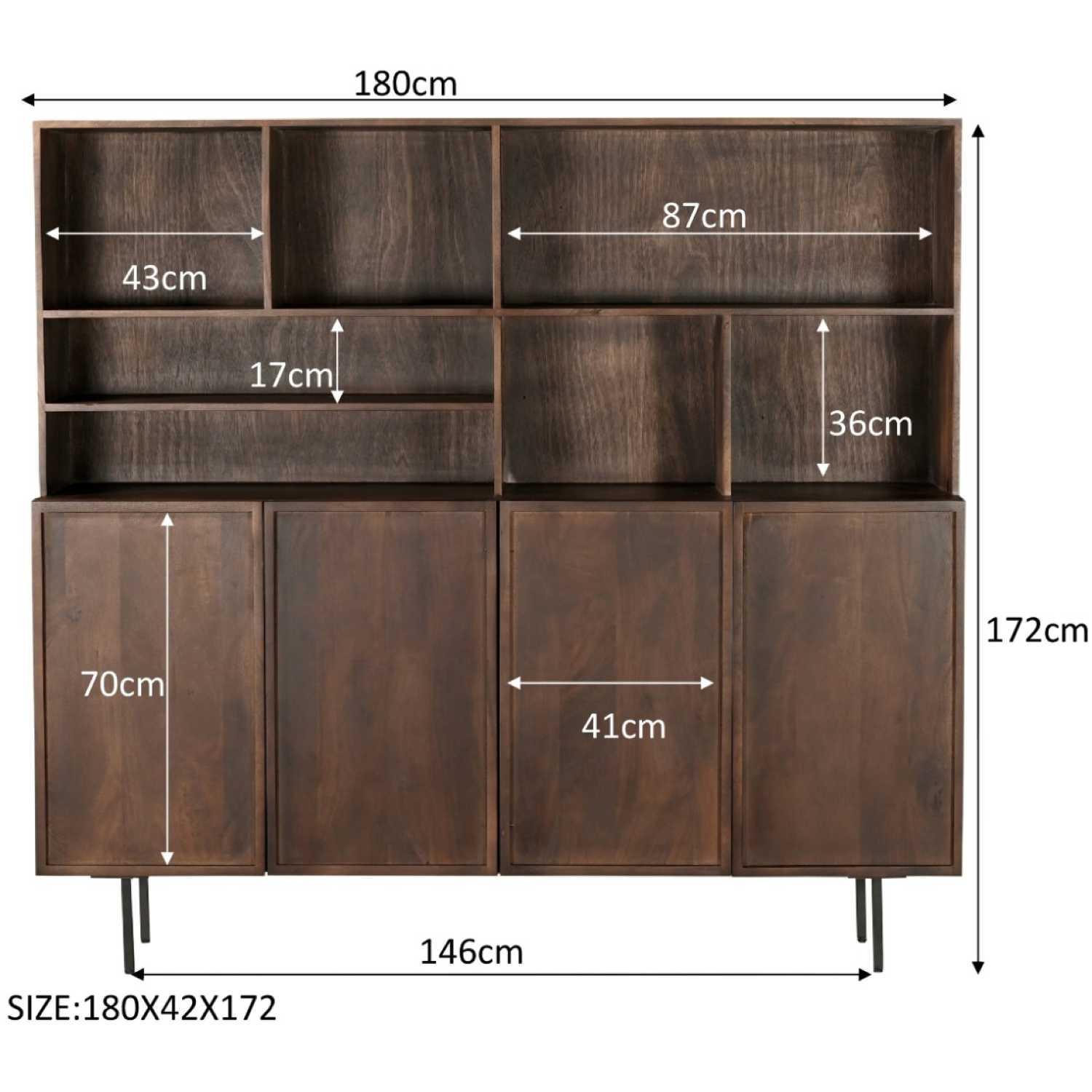 Buffetschrank Elan Mangoholz braun 180x172