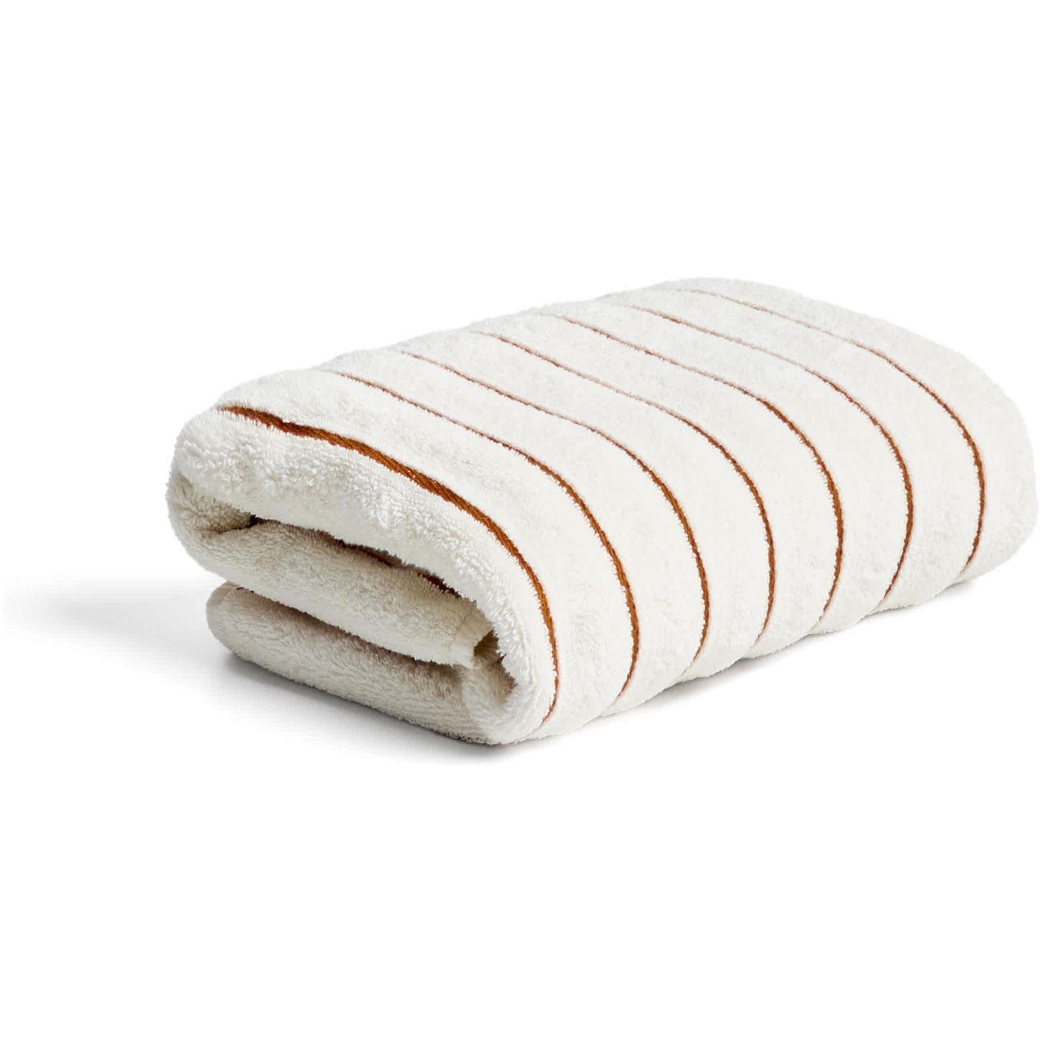 Handtuch Dorane aus 100 % Baumwolle mit orangefarbenen Streifen 50 x 90 cm