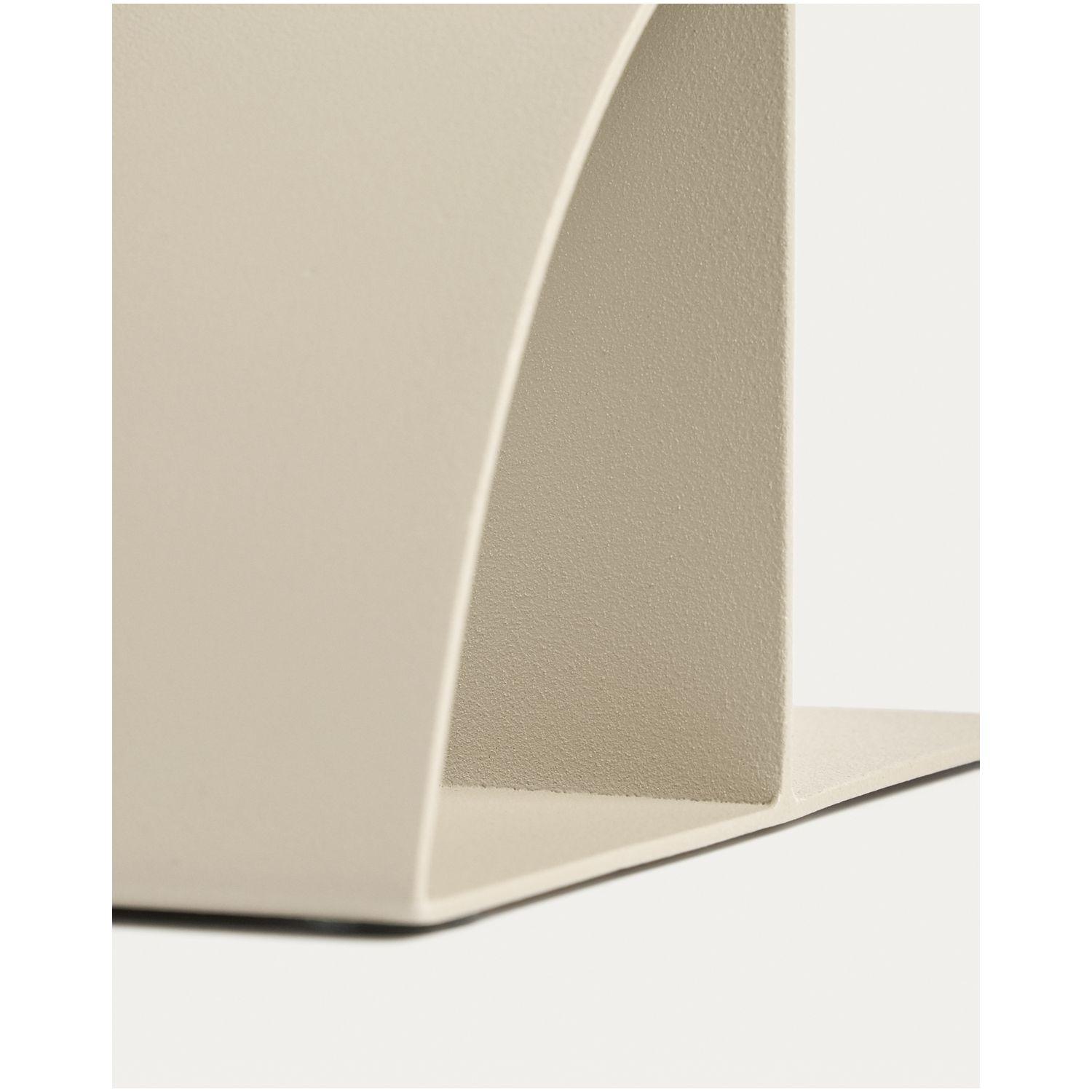 Buchstütze Mistra aus Eisen in Beige