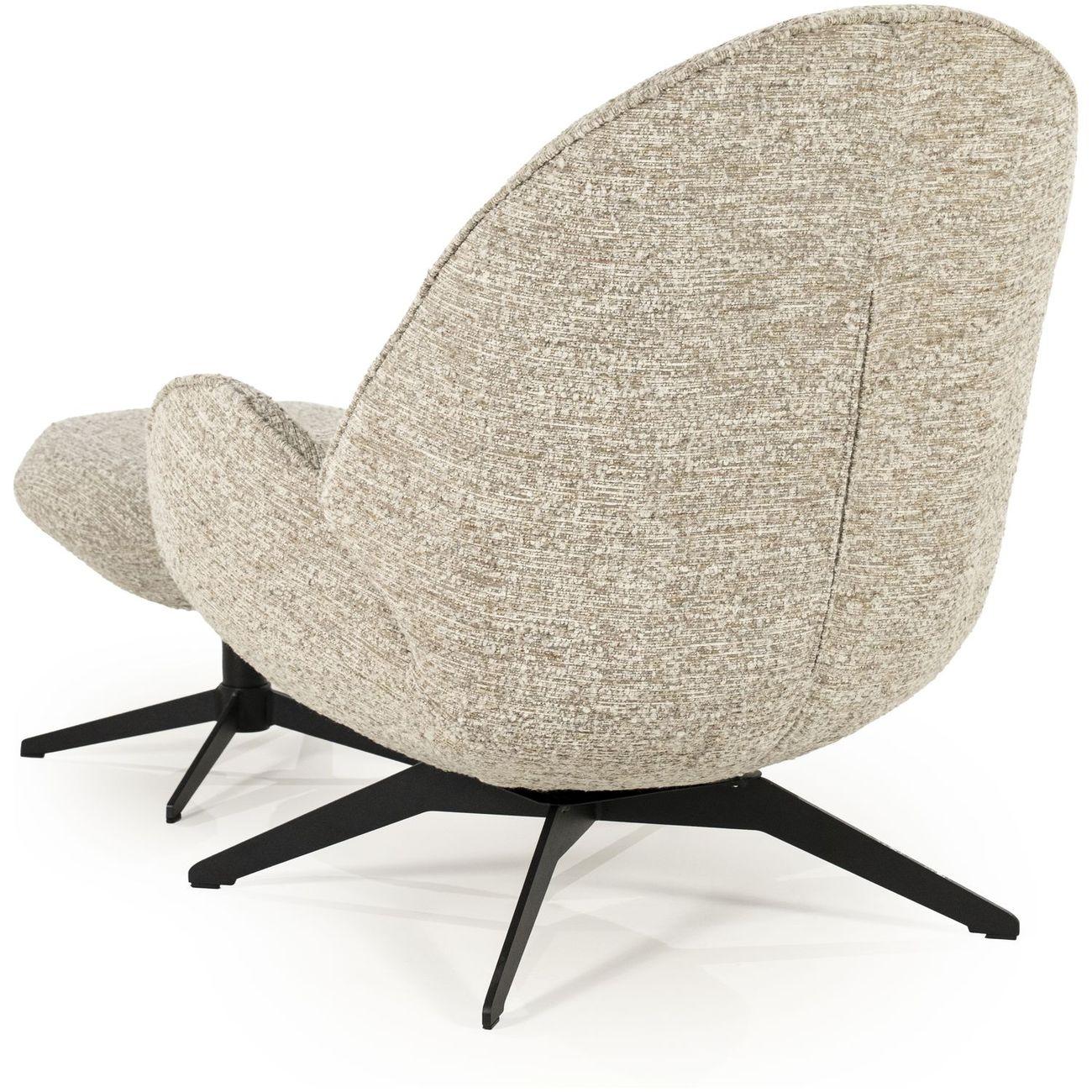 Relaxsessel drehbar mit Hocker Zora Stoff taupe