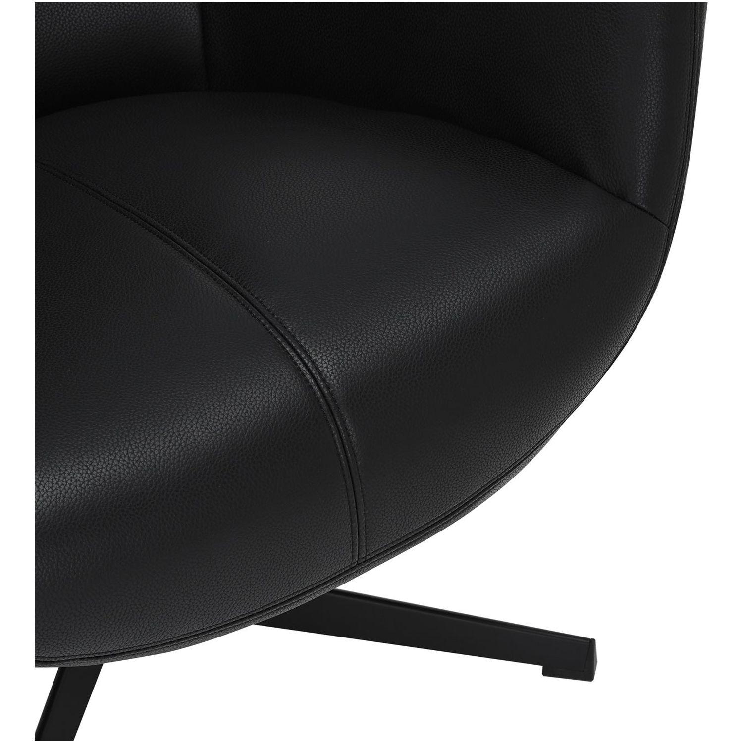 Relaxsessel drehbar Vana Kunstleder Metall schwarz
