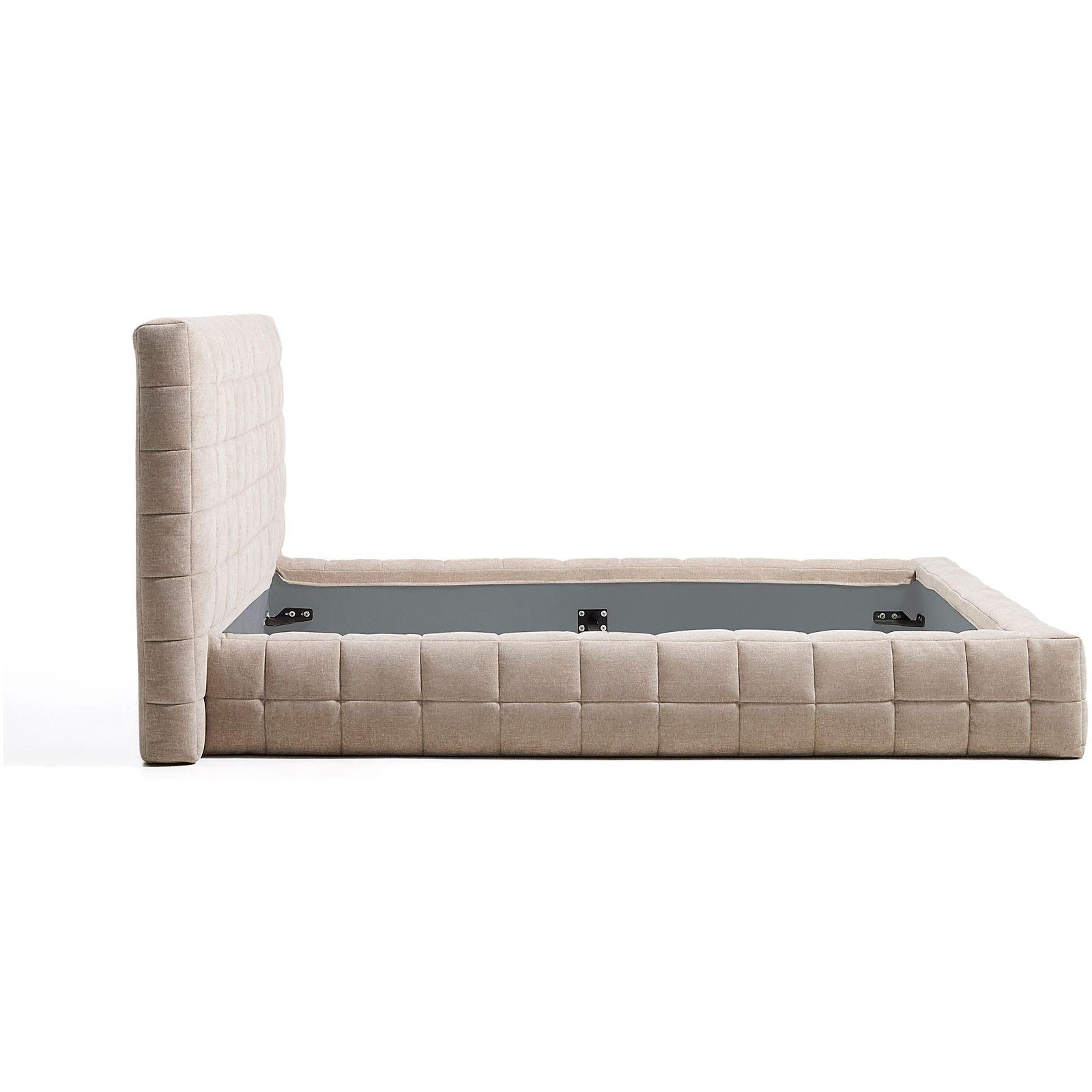 Abziehbares Polsterbett Luiana aus beigefarbener Chenille Stoff - Grösse: 160x200