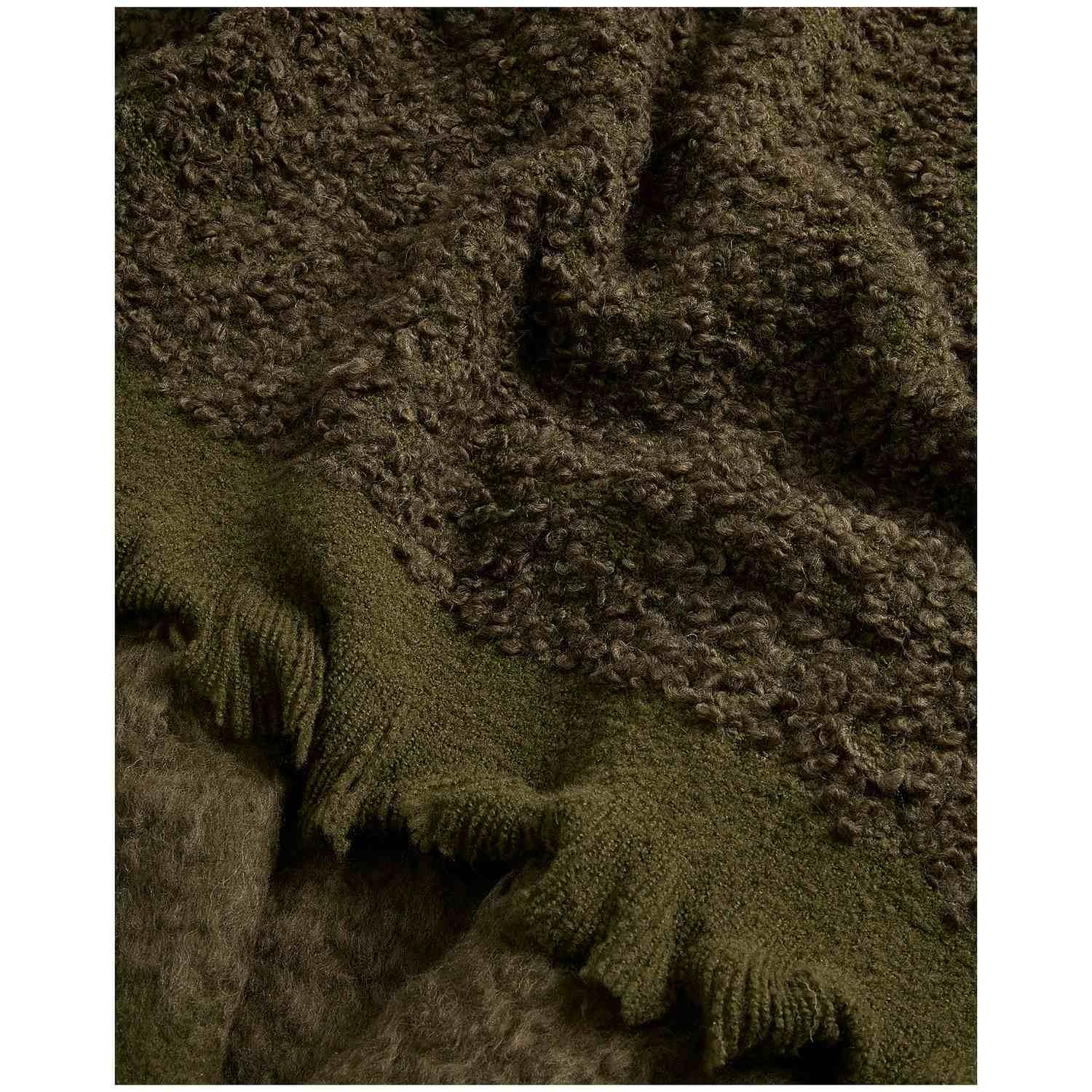 Decke Nemora aus Wollmischgewebe grün 130x170