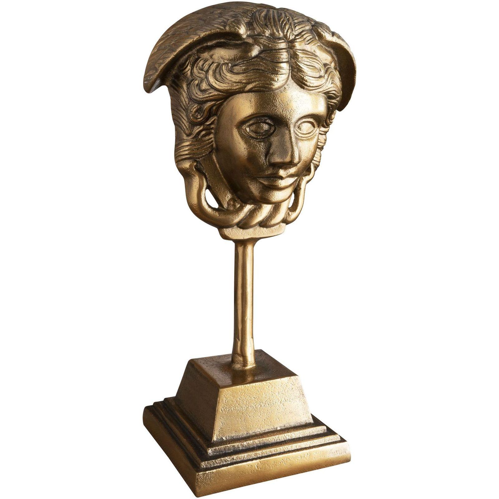 Deko Figur Medusa Aluminium gold 20x40