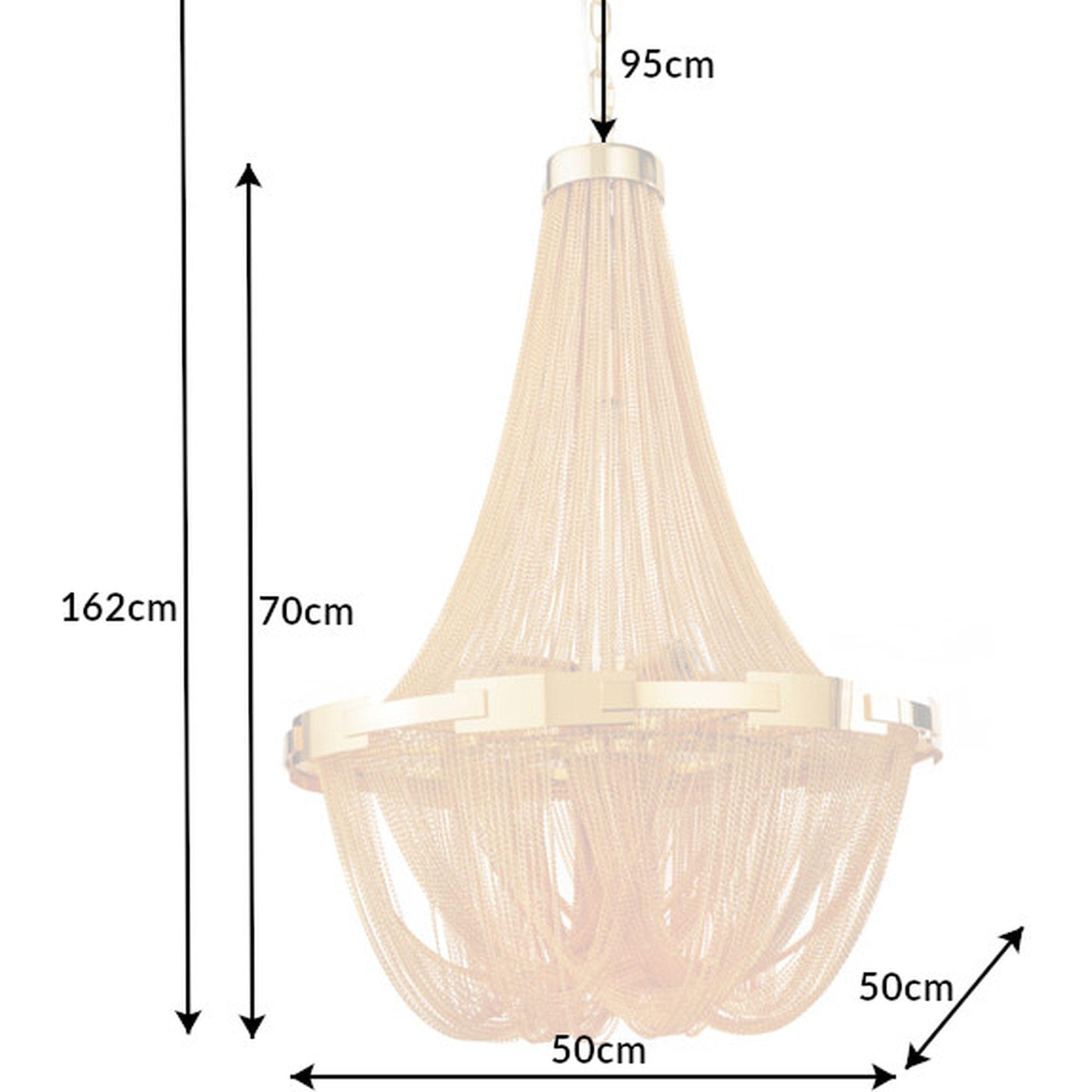 Kronleuchter Castle Crystal gold 50x50