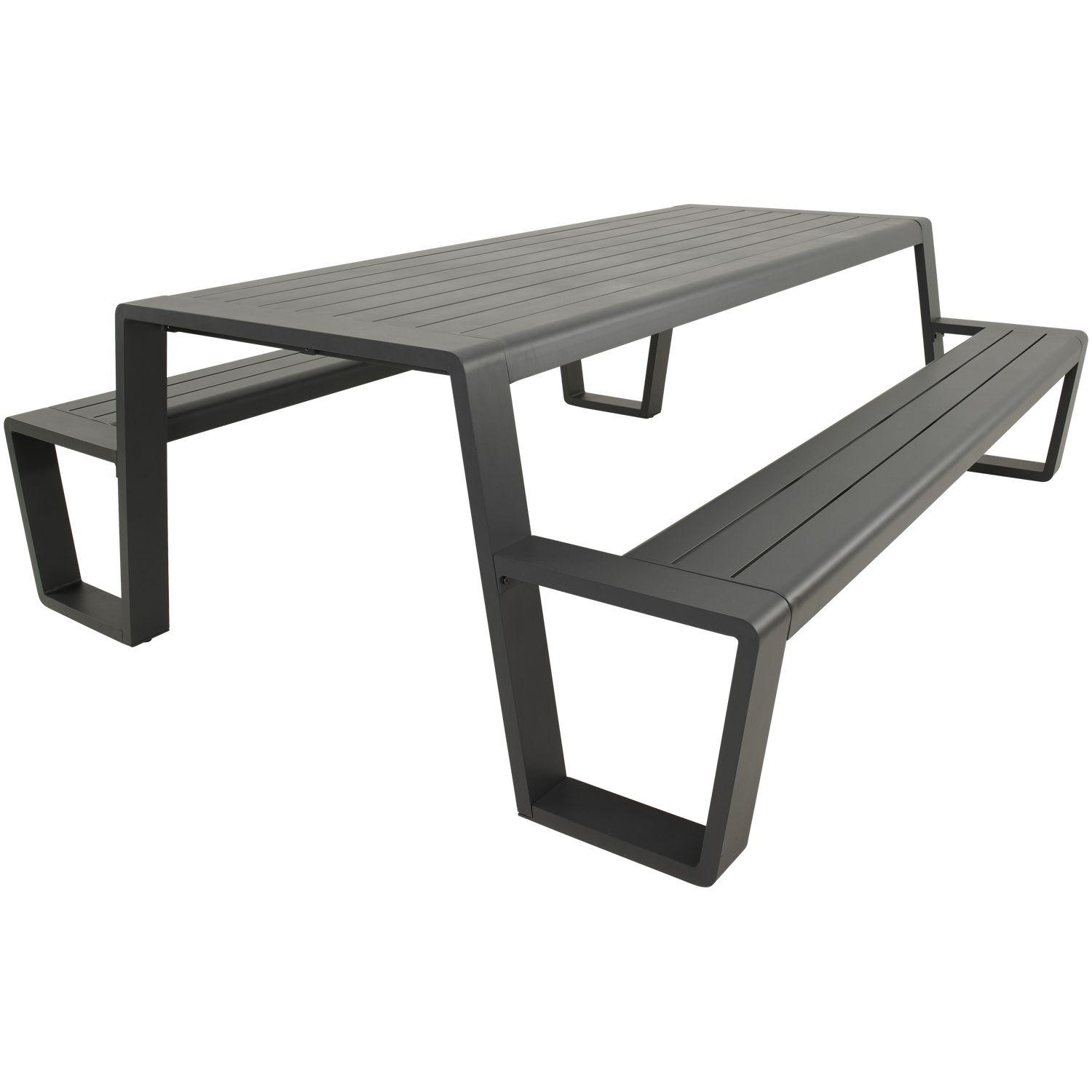 Garten Picknick Tischset Essgruppe Aluminium anthrazit