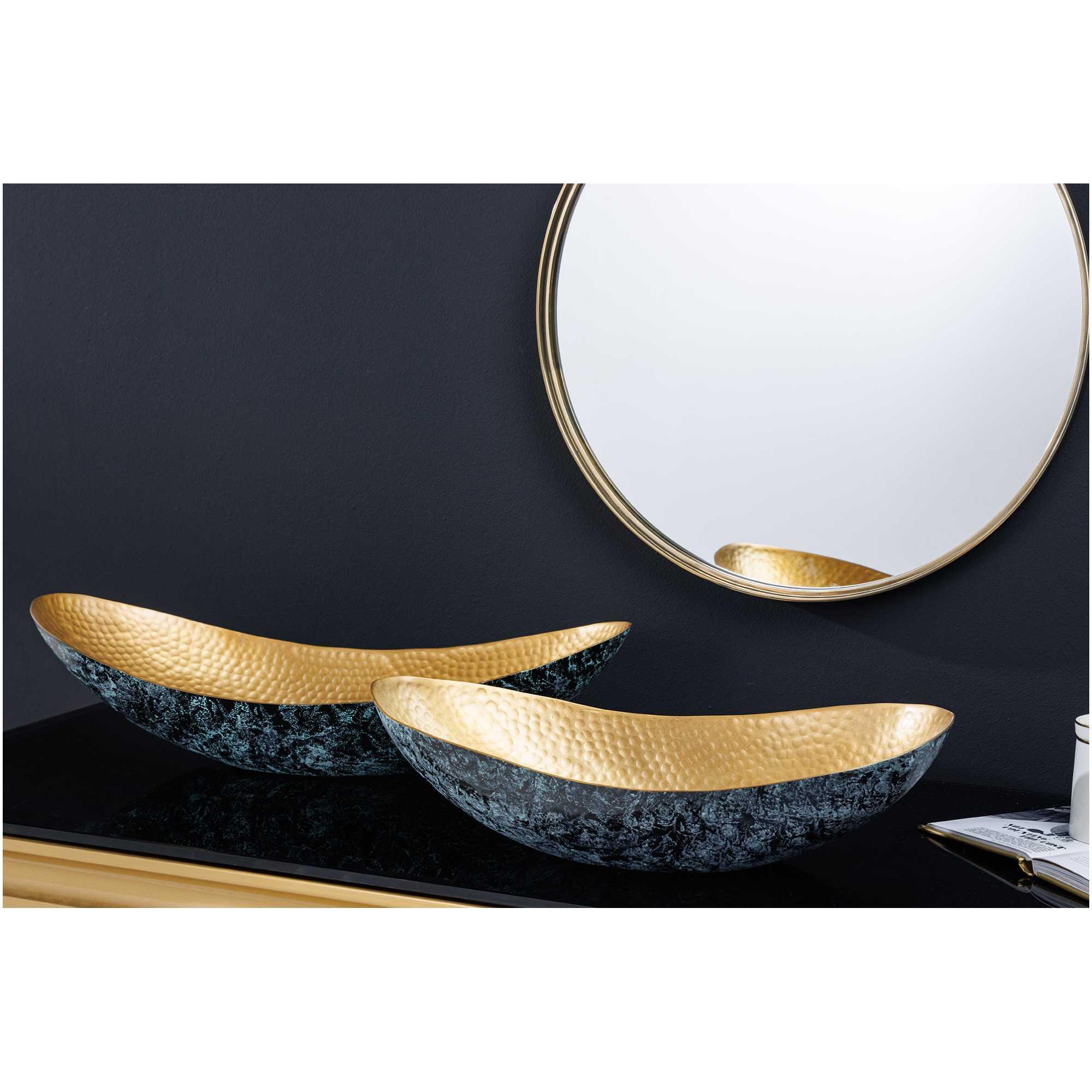 Deko Schale Bazzar Hammerschlag Patina Metall gold (2er-Set)