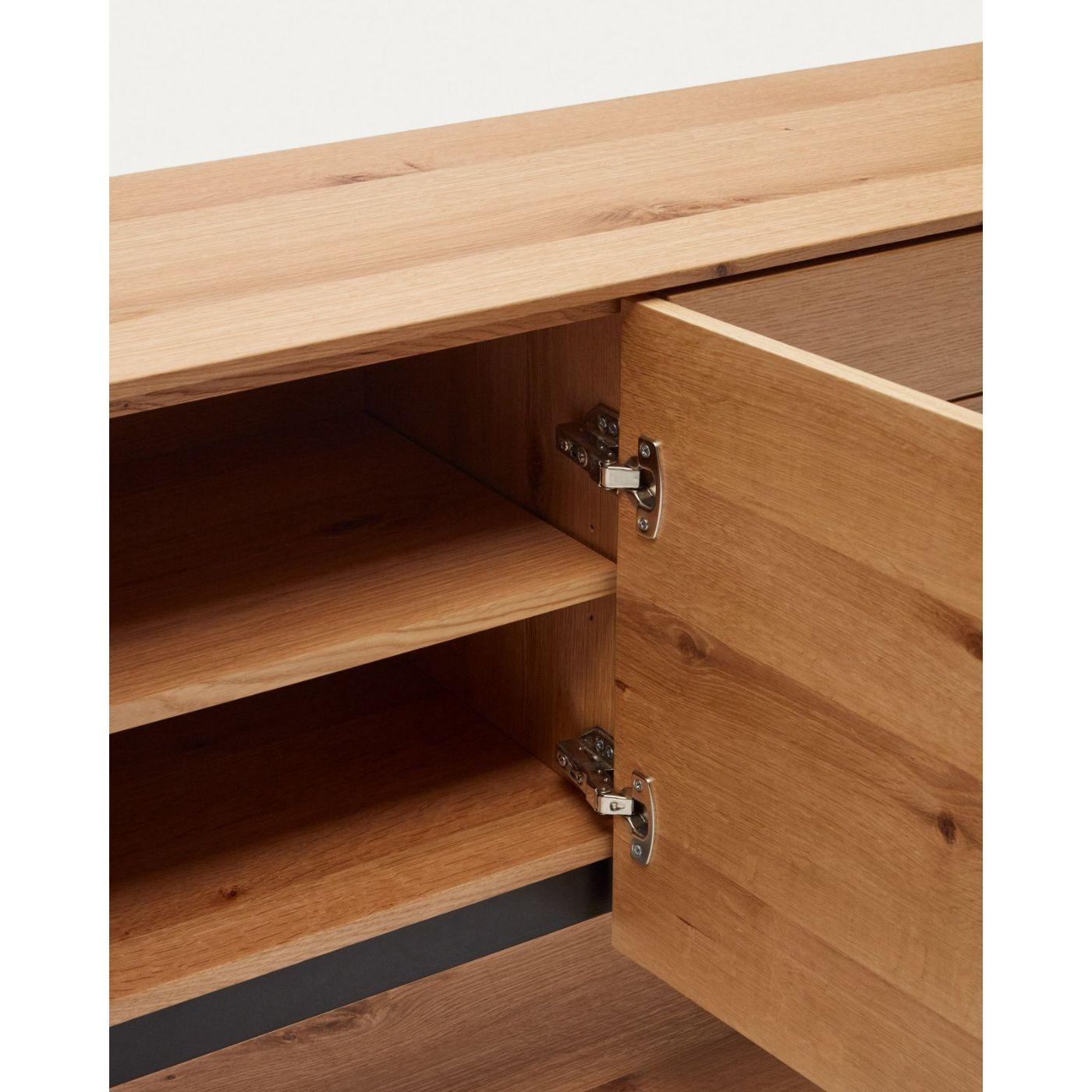 Alguema Sideboard 4 Türen mit Eichenfurnier und natürlichem Finish 200 x 74 cm