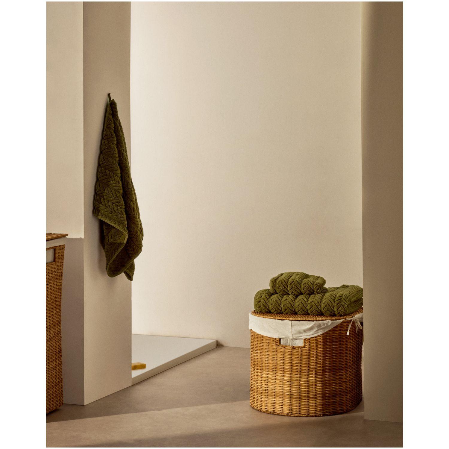 Badetuch Rune 100% Baumwolle Jacquard grün 70x140