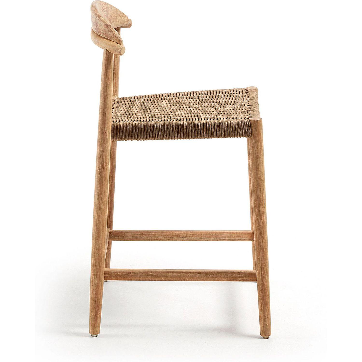 Barhocker aus Holz Nina Akazie Natur Seil beige Sitzhöhe 62cm