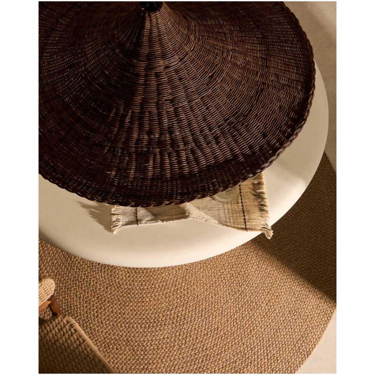 Lampenschirm für Deckenleuchte Bladia aus Rattan mit Finish in Braun 70x70
