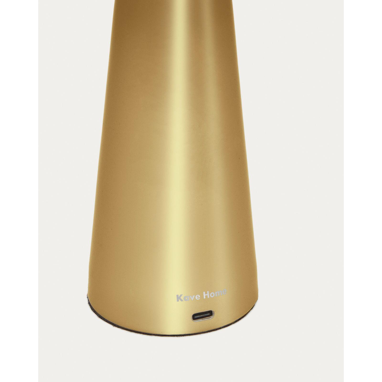 Arenys Tischlampe klein aus Metall mit goldener Lackierung LED