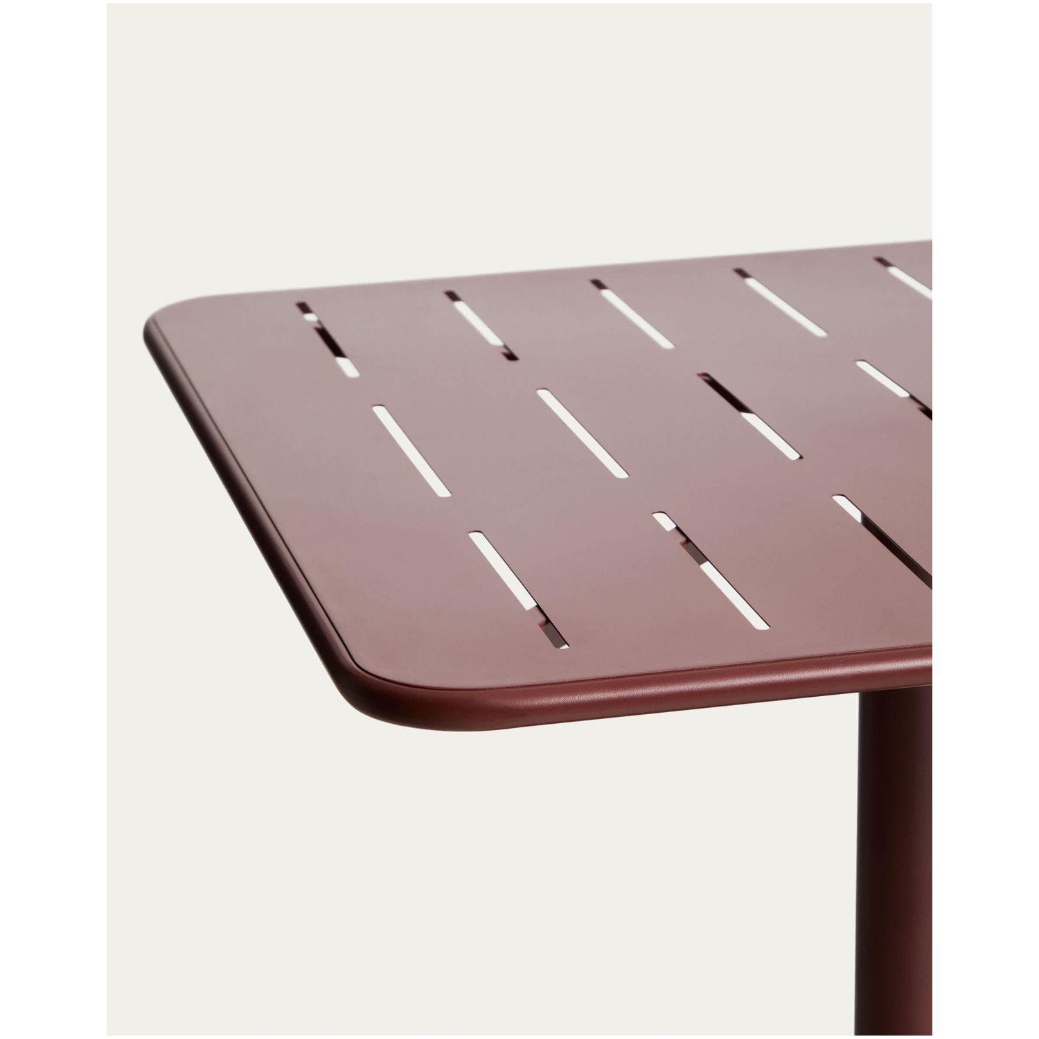 Gartentisch Bistro quadratisch Brai verzinkter Stahl granatarot 70x70