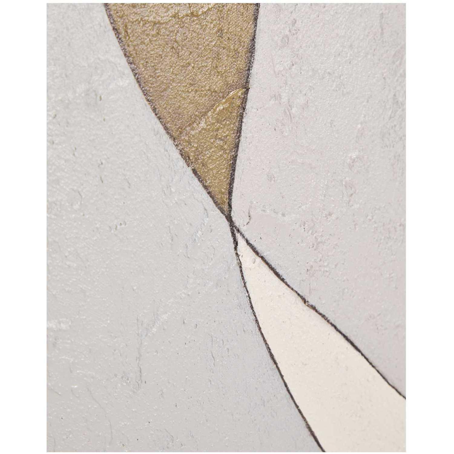 Abstrakte Leinwand Marvilo Grau und Senfgelb 80x100