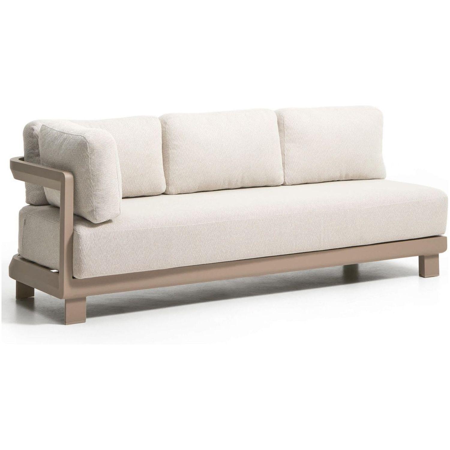 Gartensofa 3-Sitzer Nerano Aluminium in Taupe 208