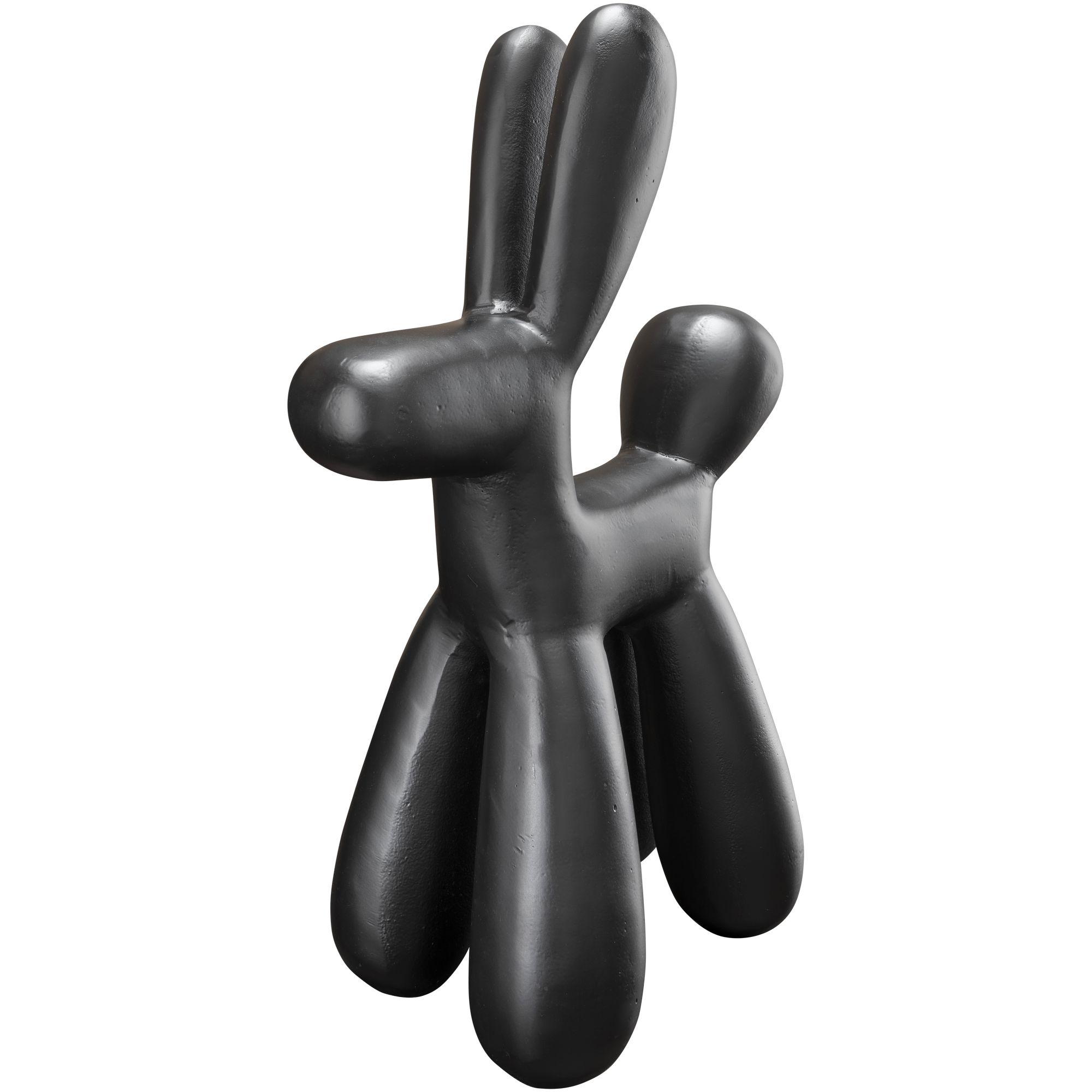 Deko Objekt Aluminum Hund Bubble Big matt-schwarz