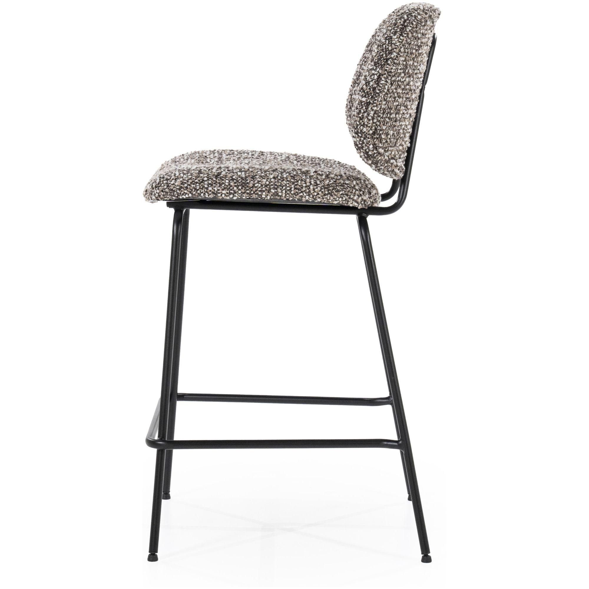 Barhocker Bella Bouclé Stoff taupe Sitzhöhe 66