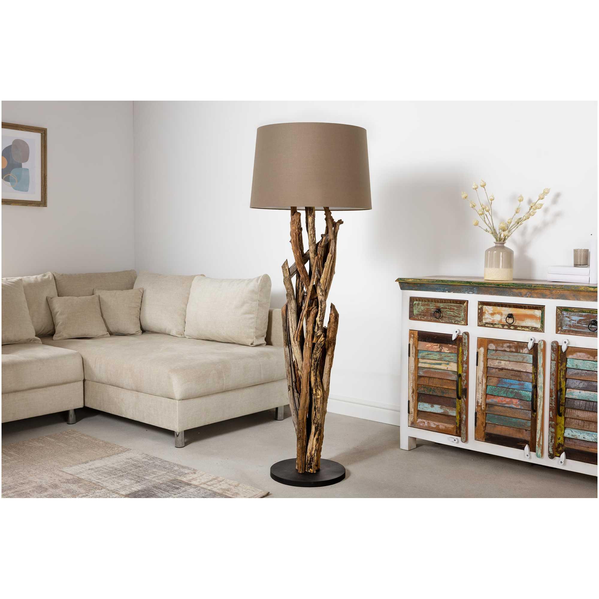 Stehlampe Äste Teakholz Unikat H150 (ohne Lampenschirm)