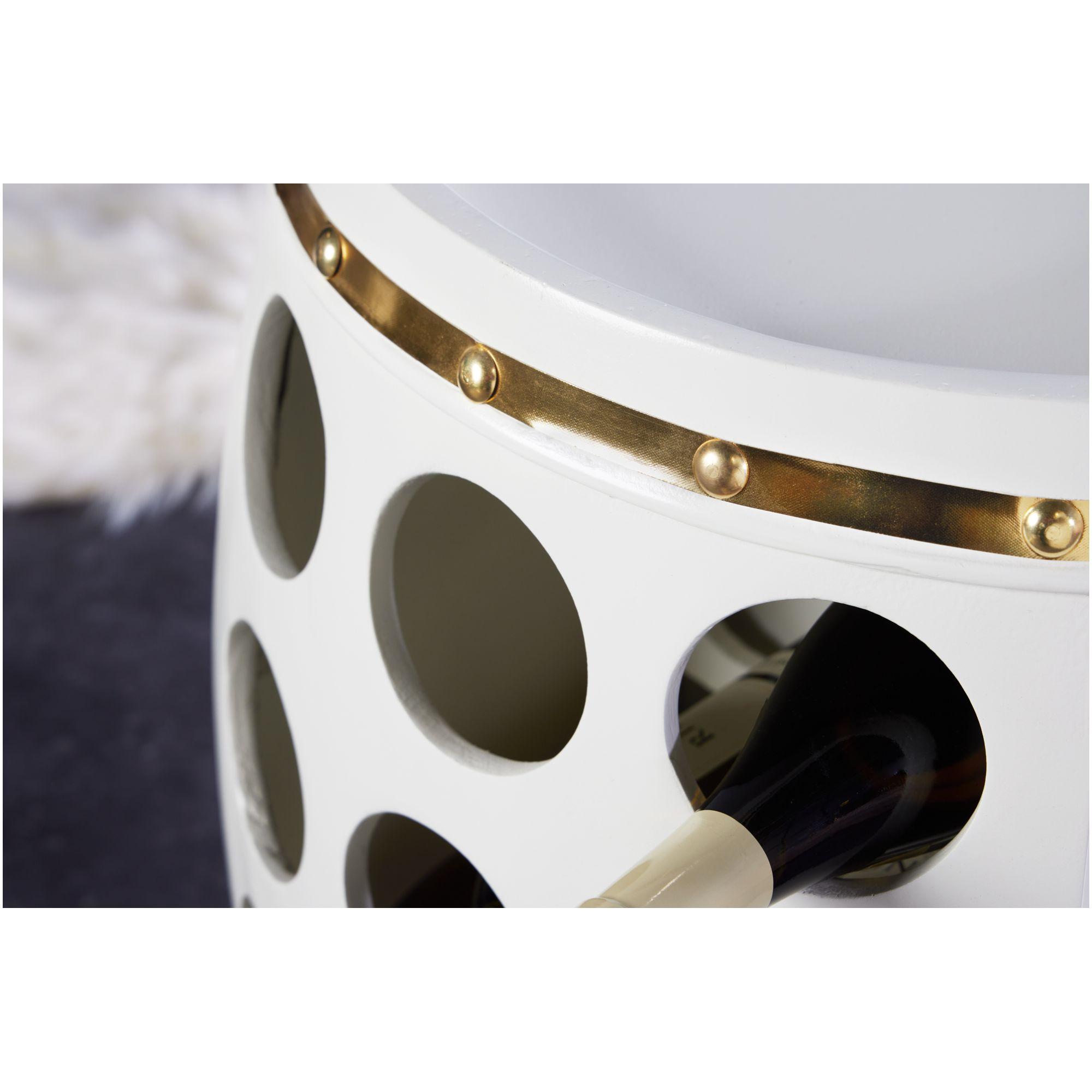 Weinfass White Barrel 65cm weiss gold