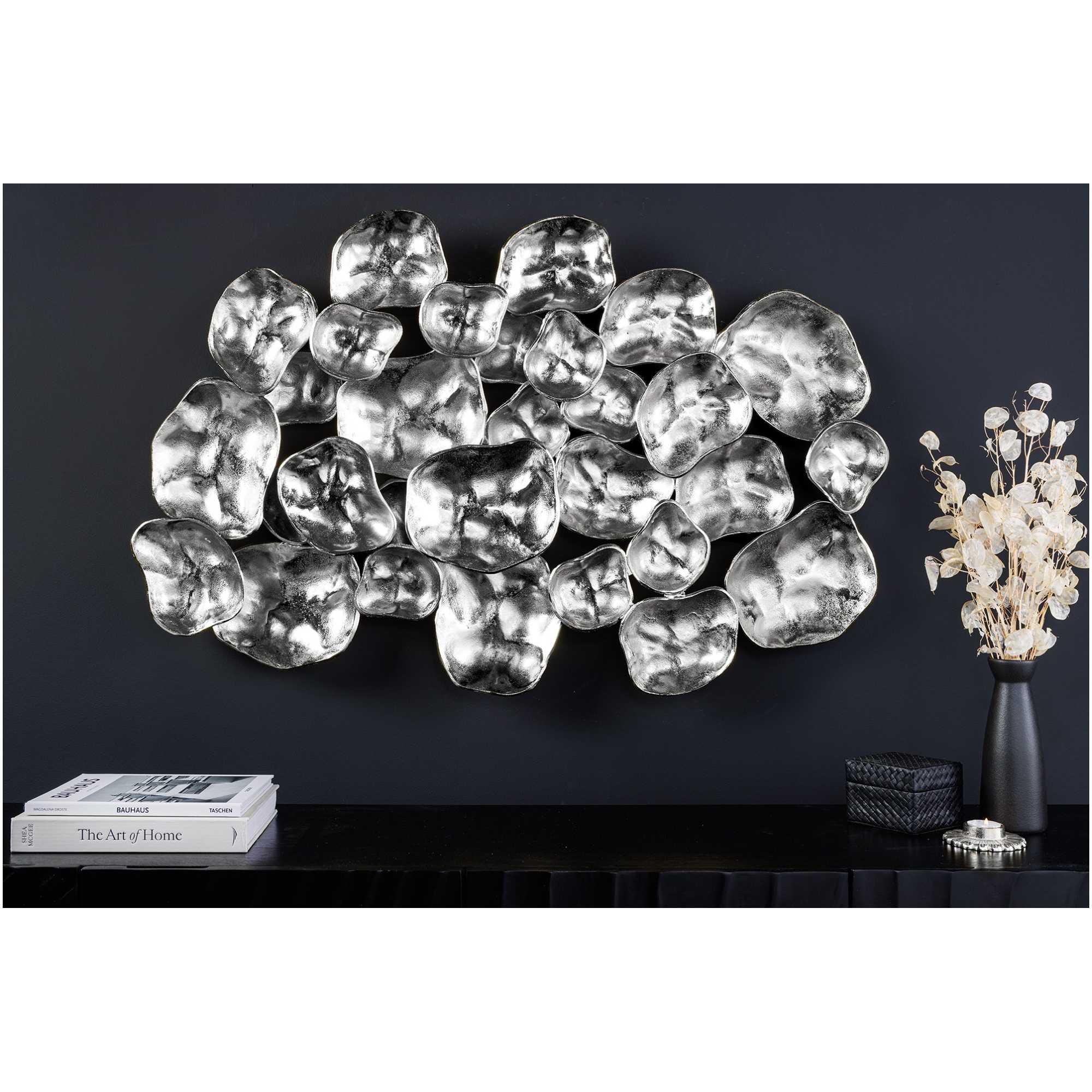 Wanddekoration Bowl Metall silber 100cm Handgemacht