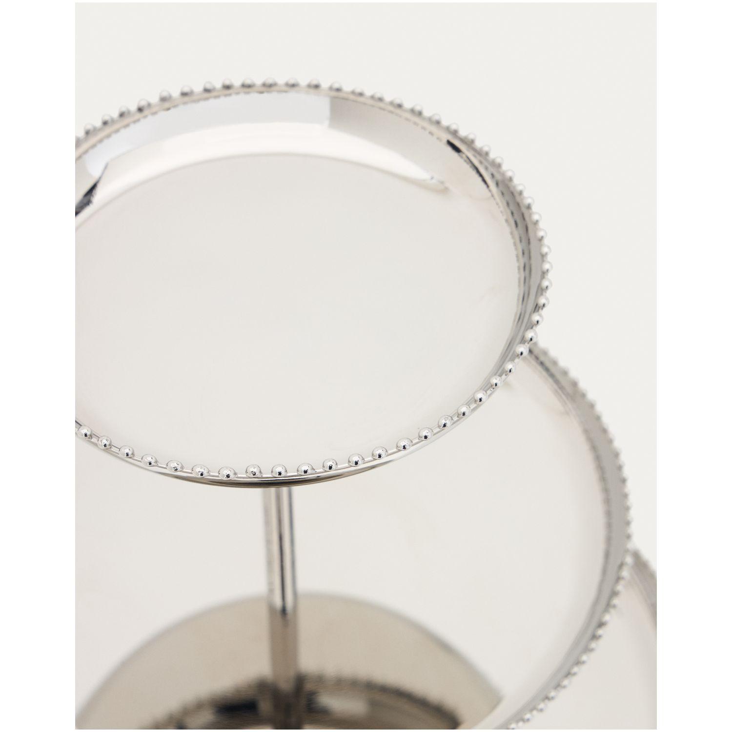 Etagere 3-stöckig Nirela aus Edelstahl silber
