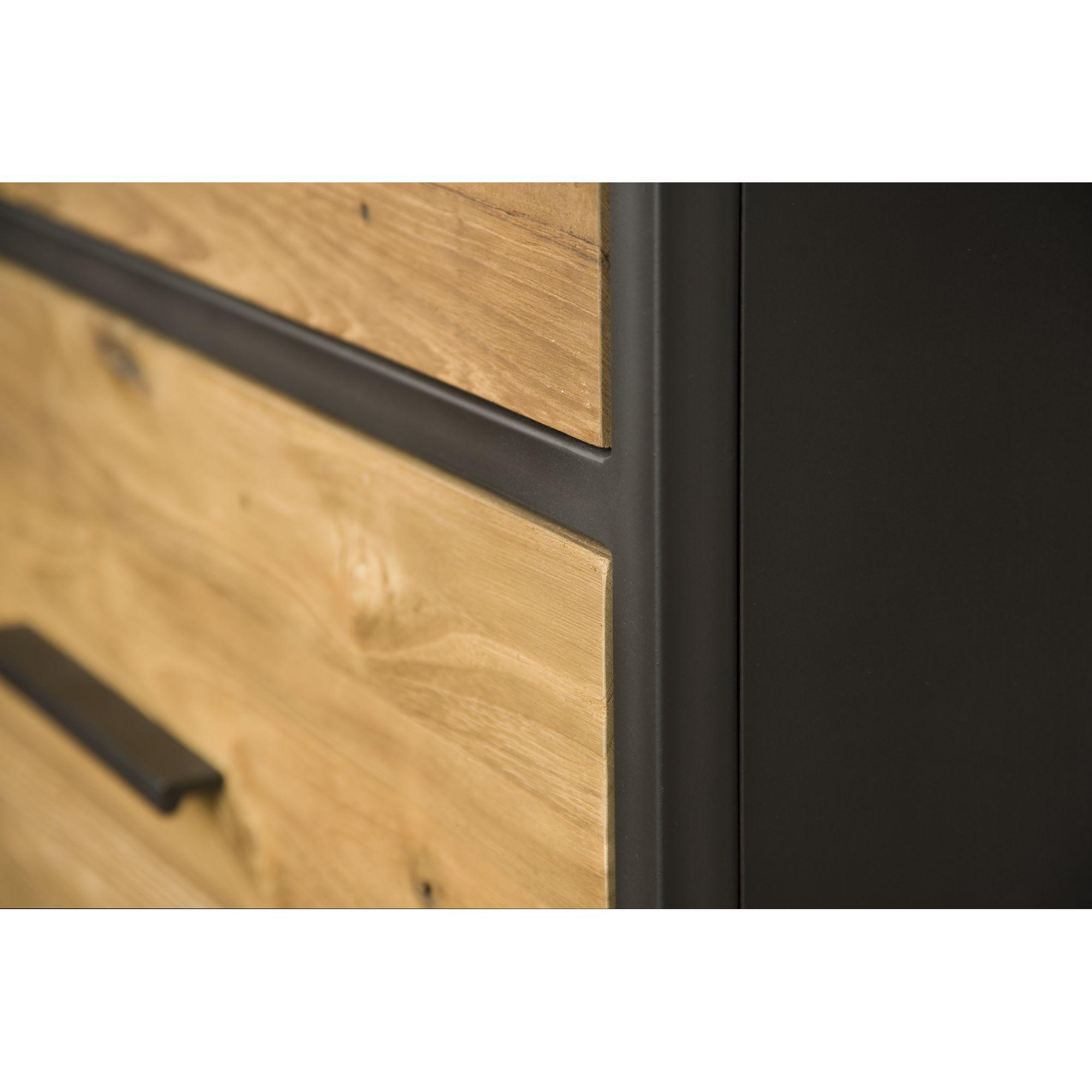 Hochkommode Slim 65x95 Teakholz Metall