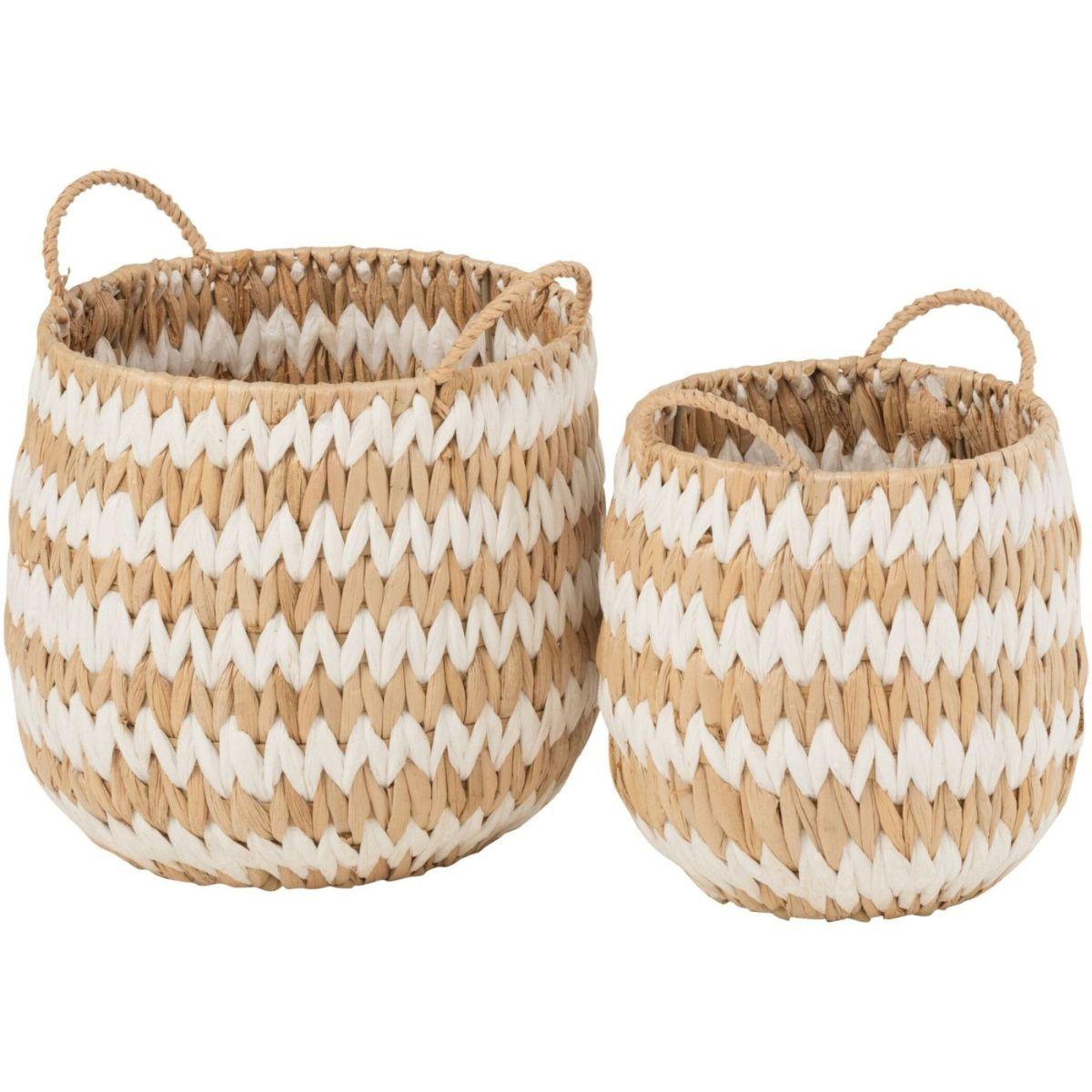 Aufbewahrungskorb Lynn natur weiss (2er-Set)
