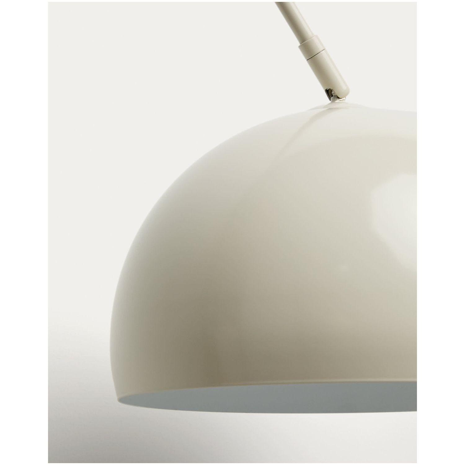 Bogenlampe Stehlampe Madali aus Stahl mit weissem Finish und weissem Marmor