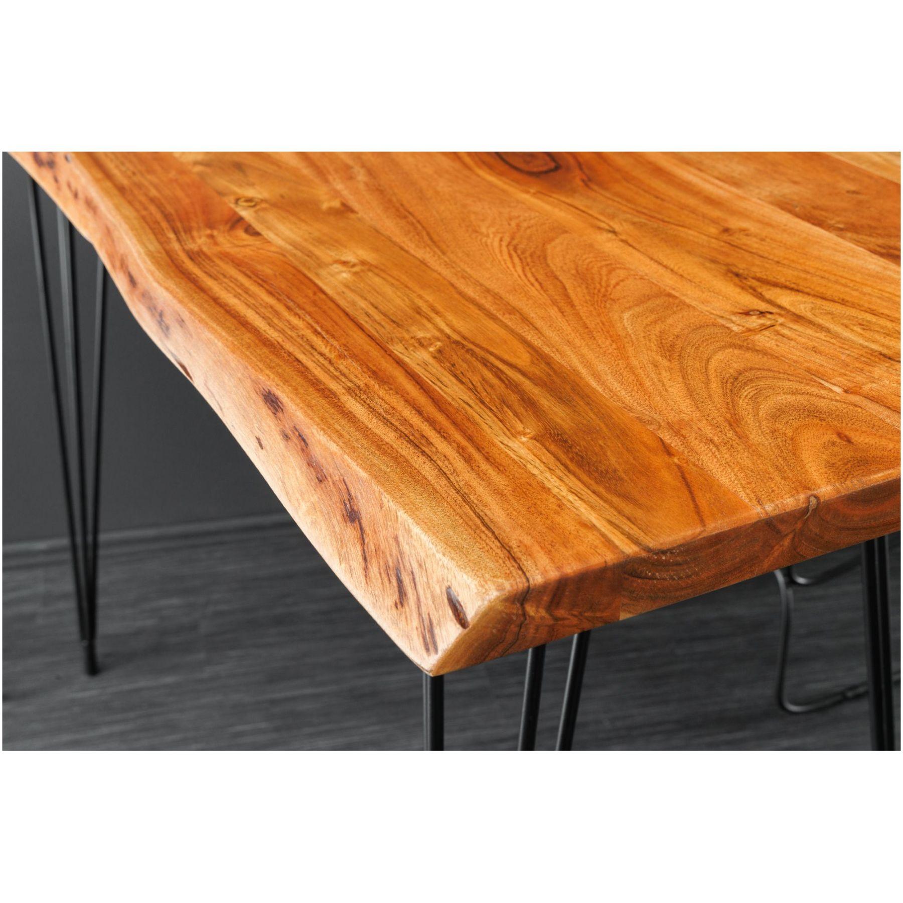 Bartisch Eclipse Baumkante Akazienholz natur 140x60