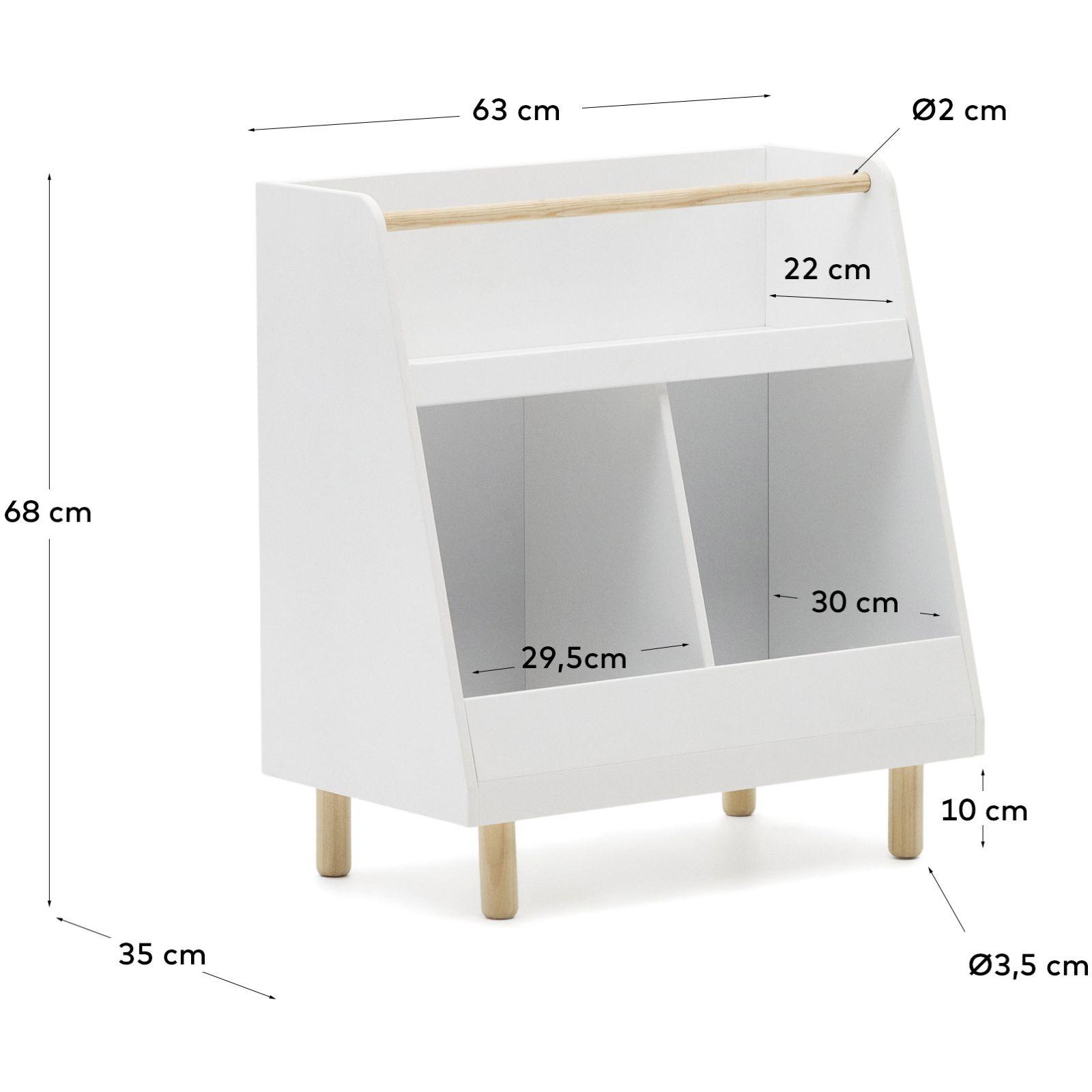 Bücherregal Kinderzimmer Serwa MDF weiss Kiefernholz massiv Natur FSC MIX