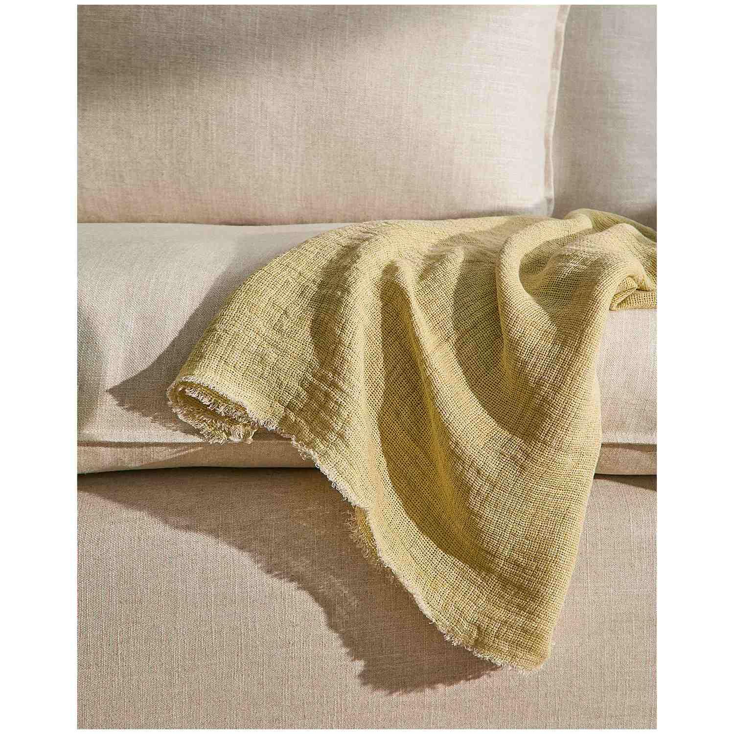 Leinendecke Aderin in Gelb 130x170 cm