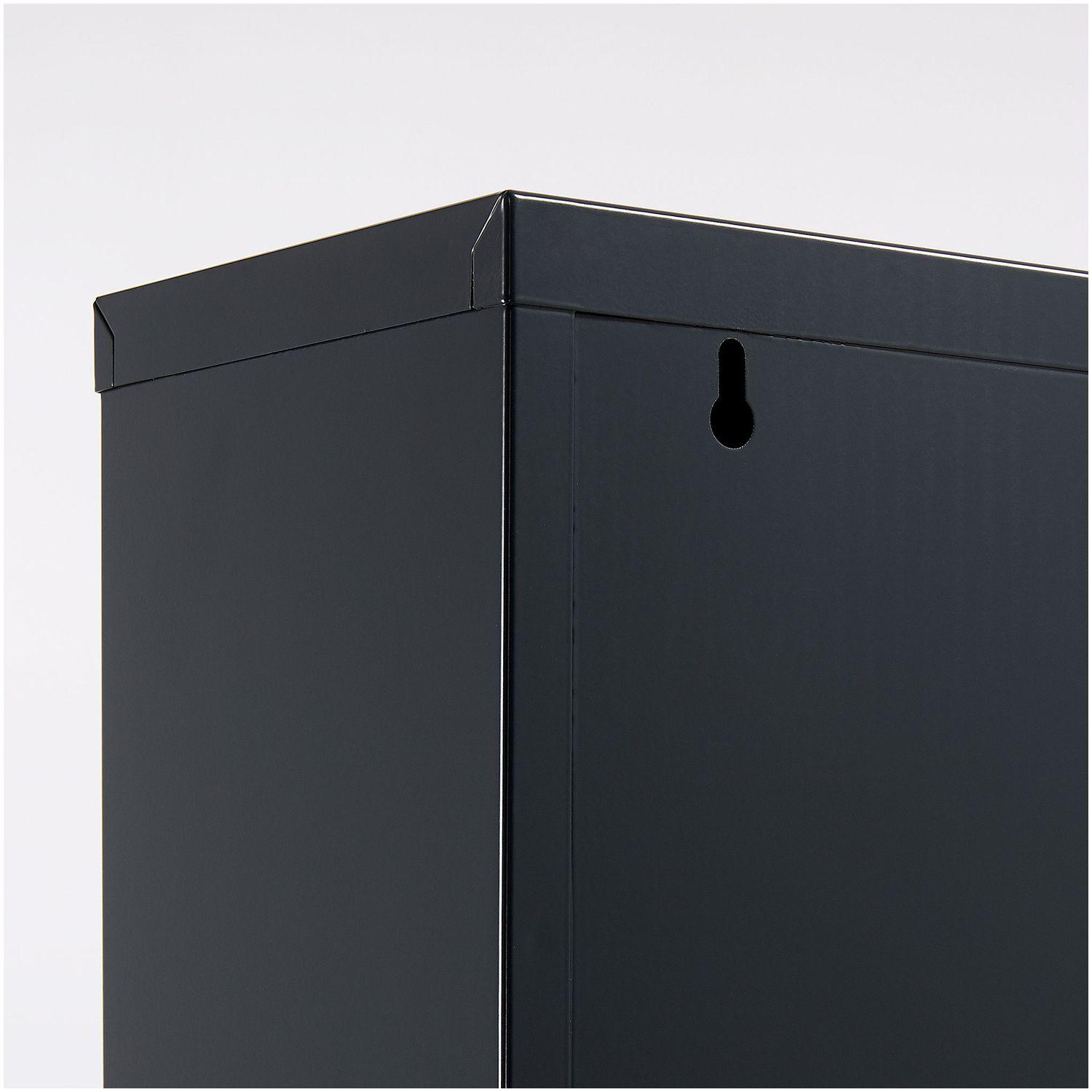 Schuhschrank mit 4 Klappen Metall dunkelgrau 50x136