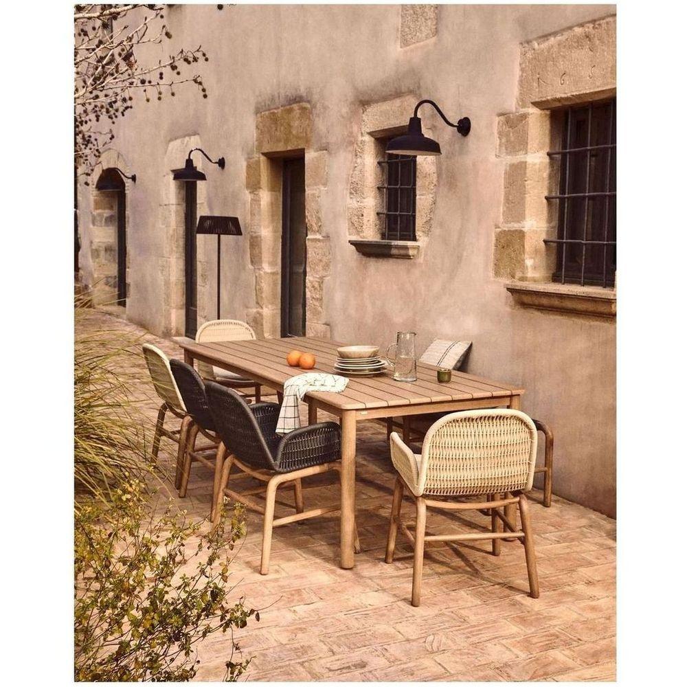 Garten Armlehnstuhl Alipa Akazienholz massiv Seil dunkelgrau FSC 100%