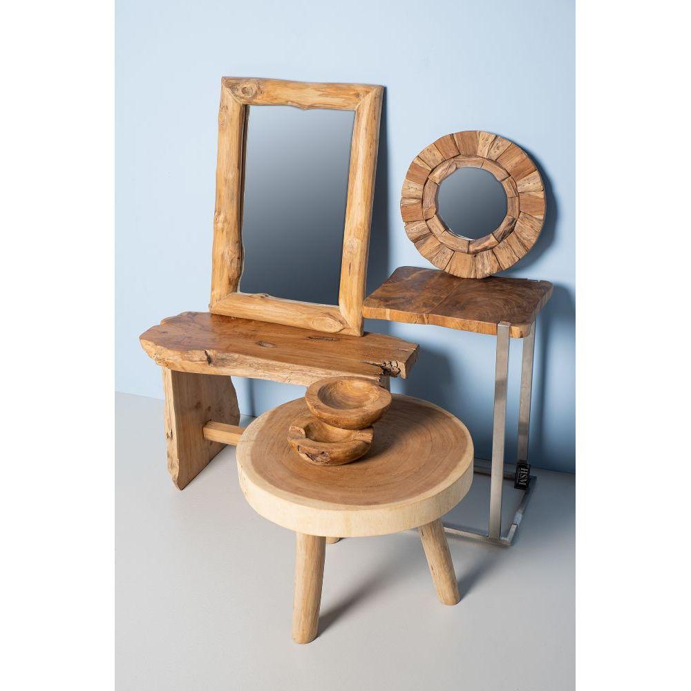 Holzbank Holzhocker Nature Wurzel 80cm Teak Unikat