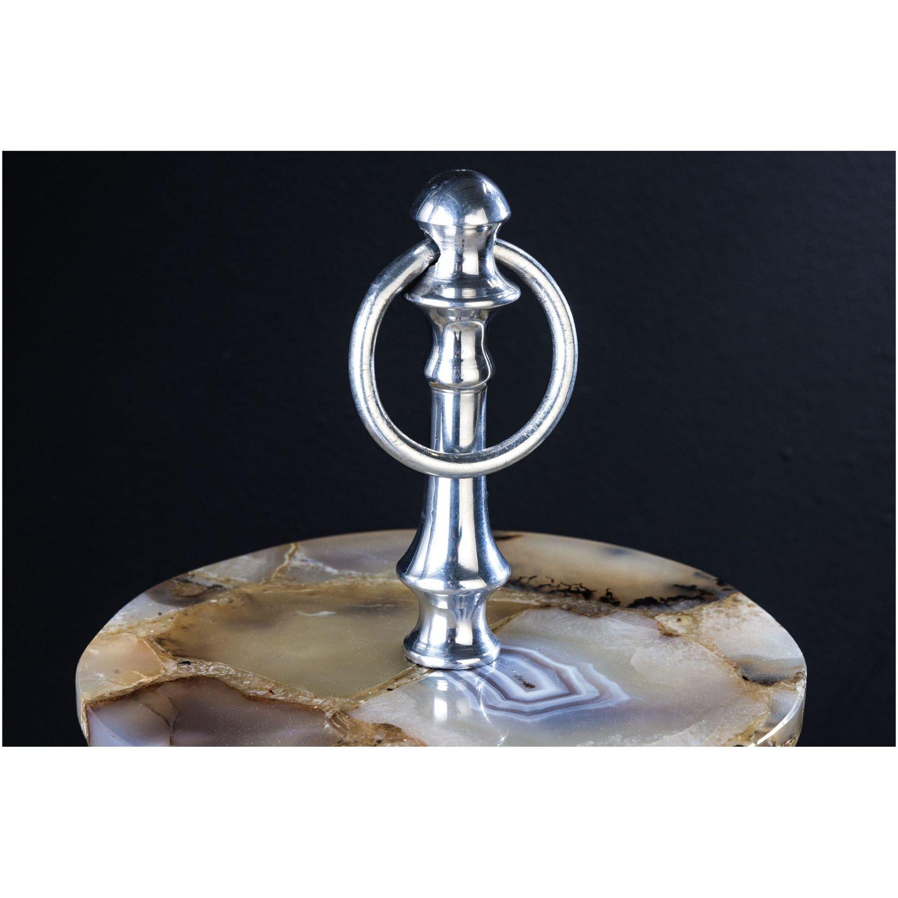 Etagere Achatstein silber 40cm