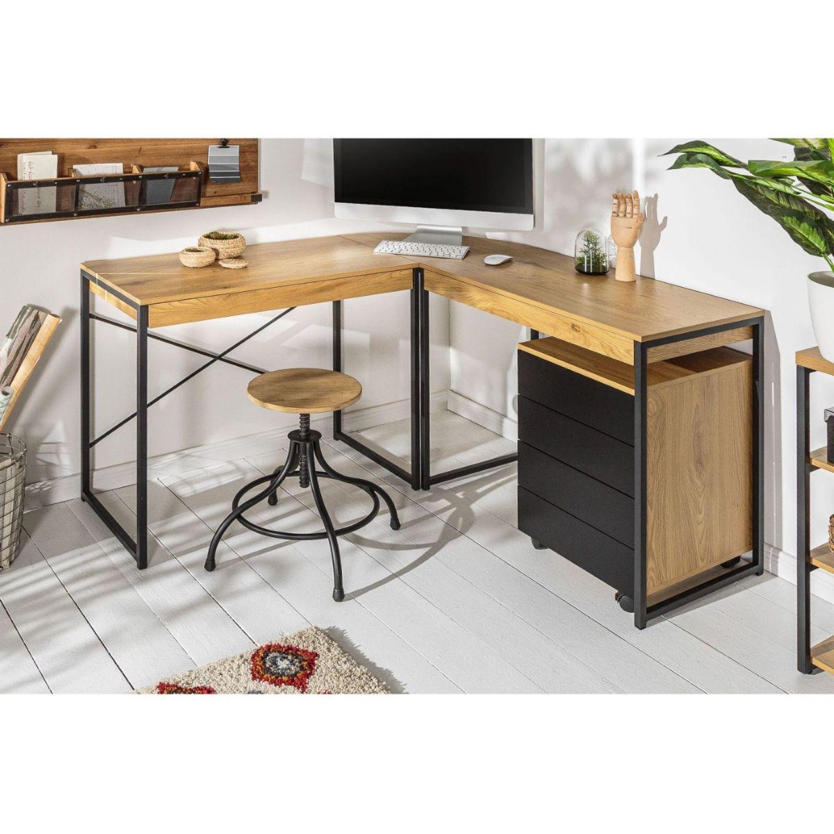 Eck-Schreibtisch Basic Eiche-Optik