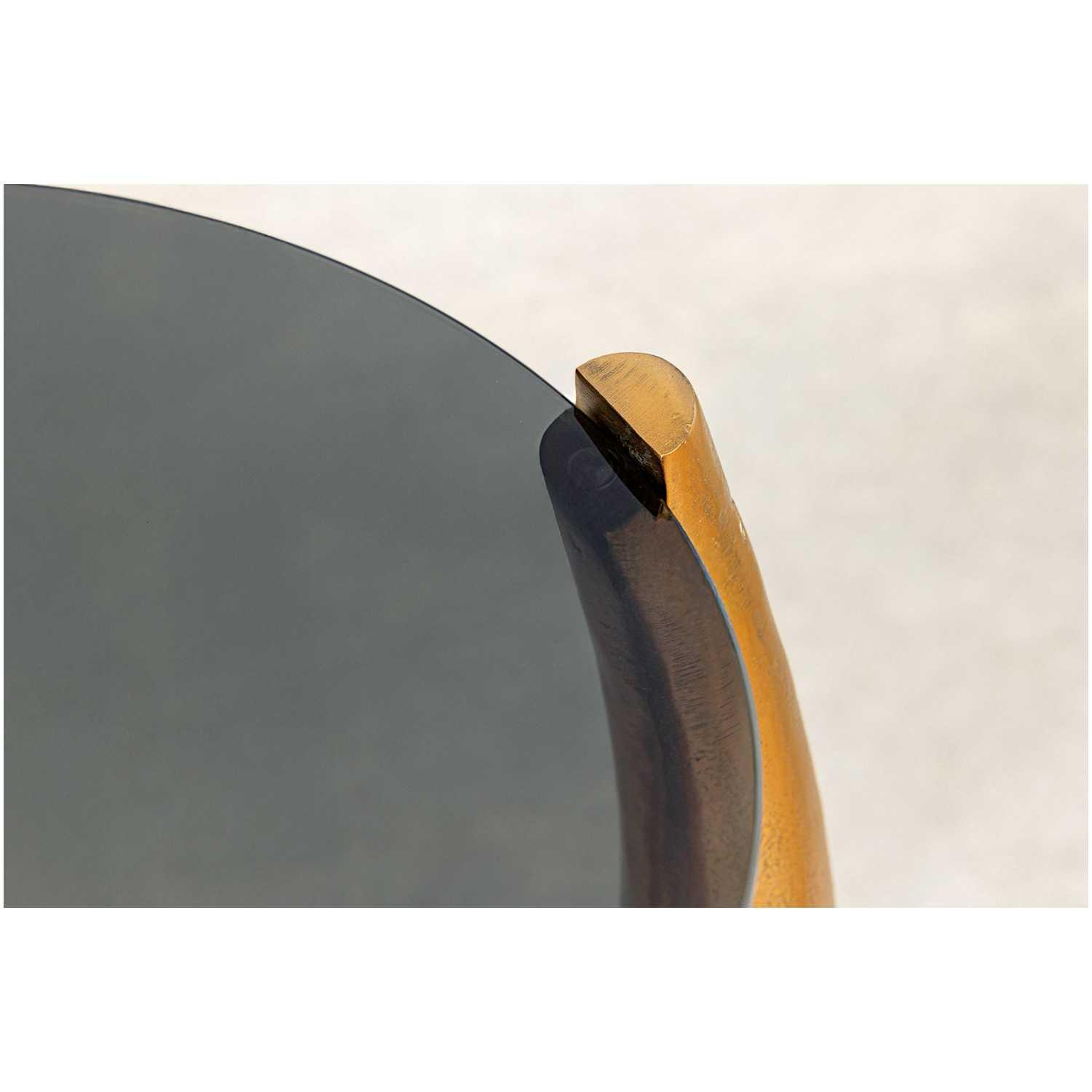 Beistelltisch Arms Metall gold Glas schwarz