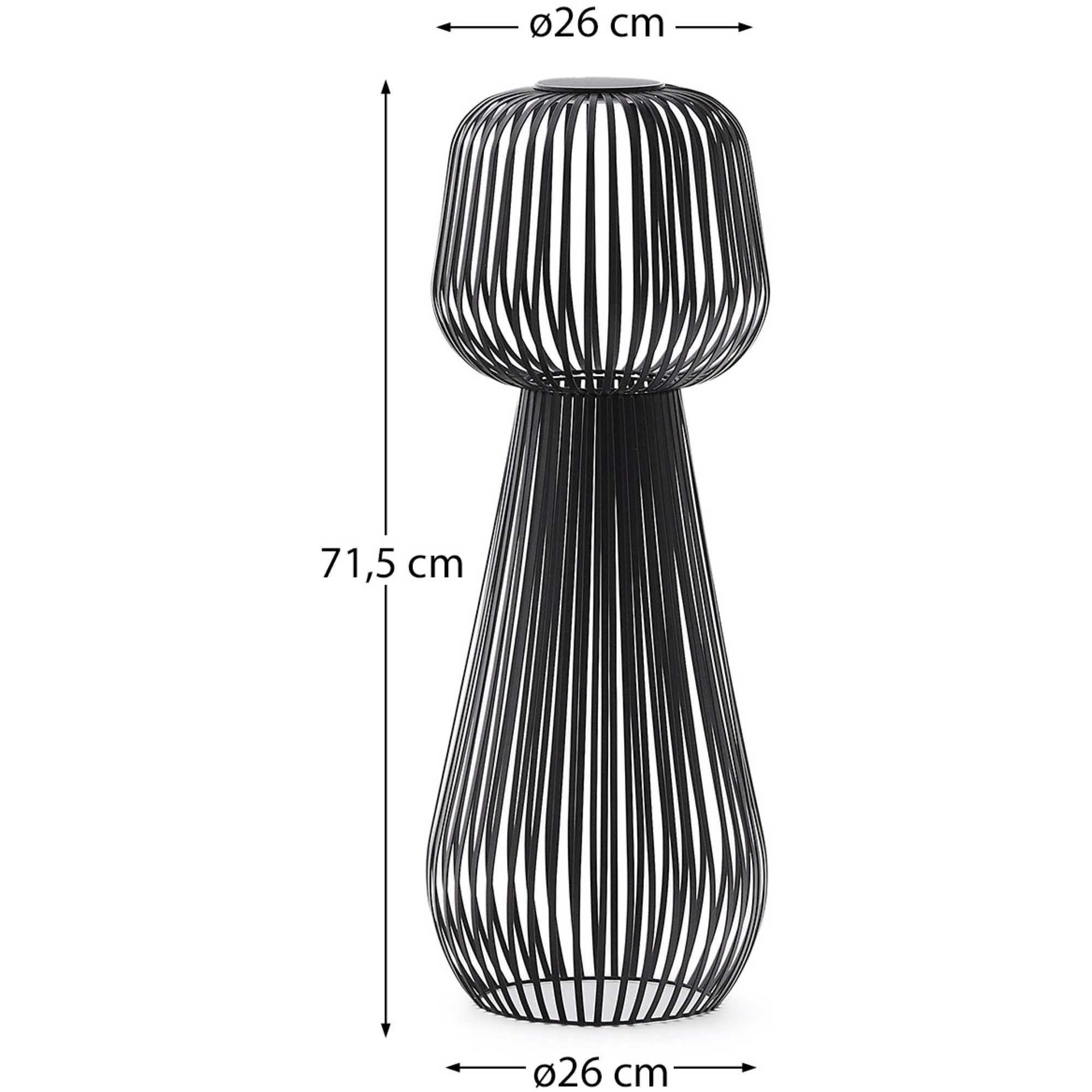 Solar-Stehlampe Reiba aus schwarzem Metall