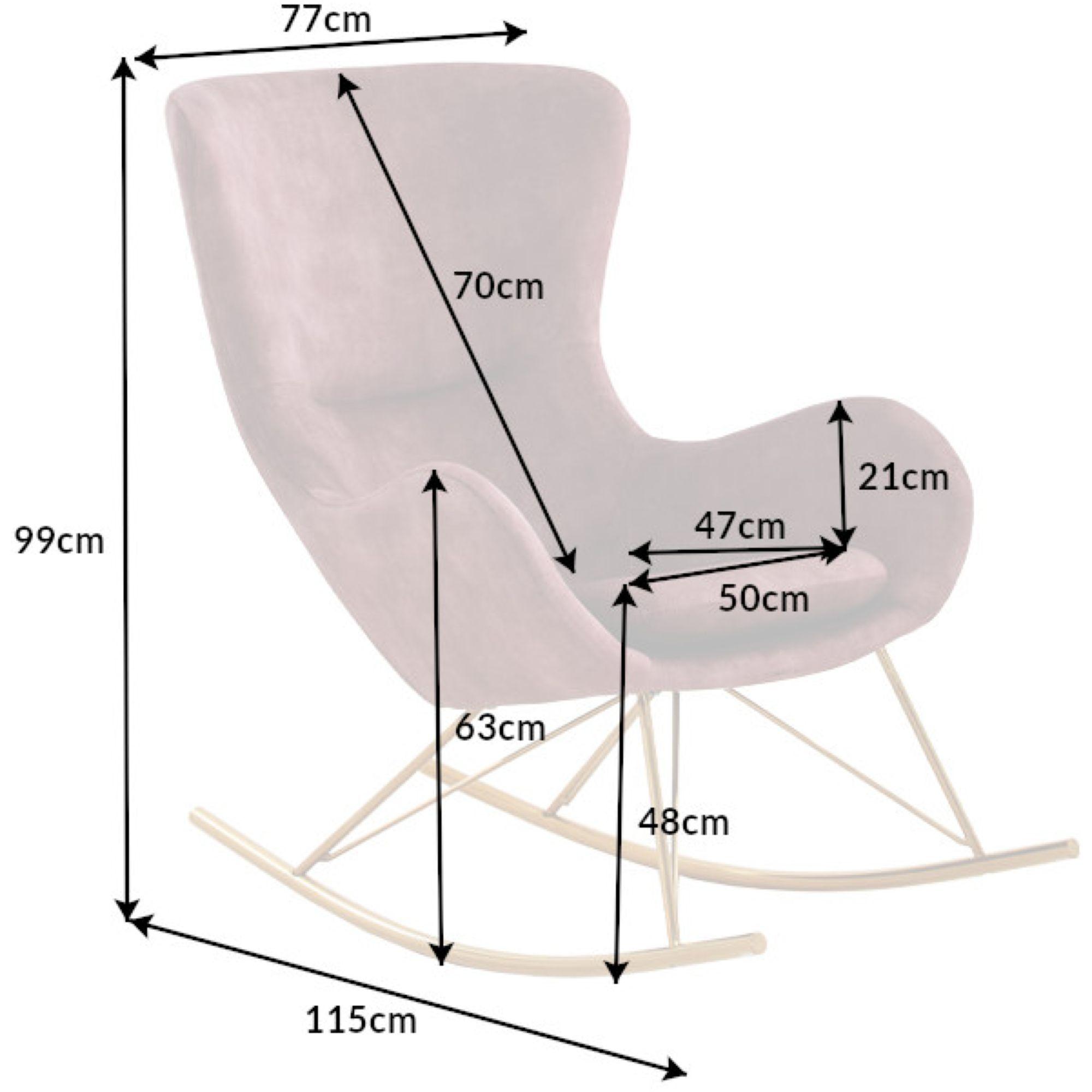 Schaukelsessel Schaukelstuhl Norway Swing gold Samt Stoff rosa pink