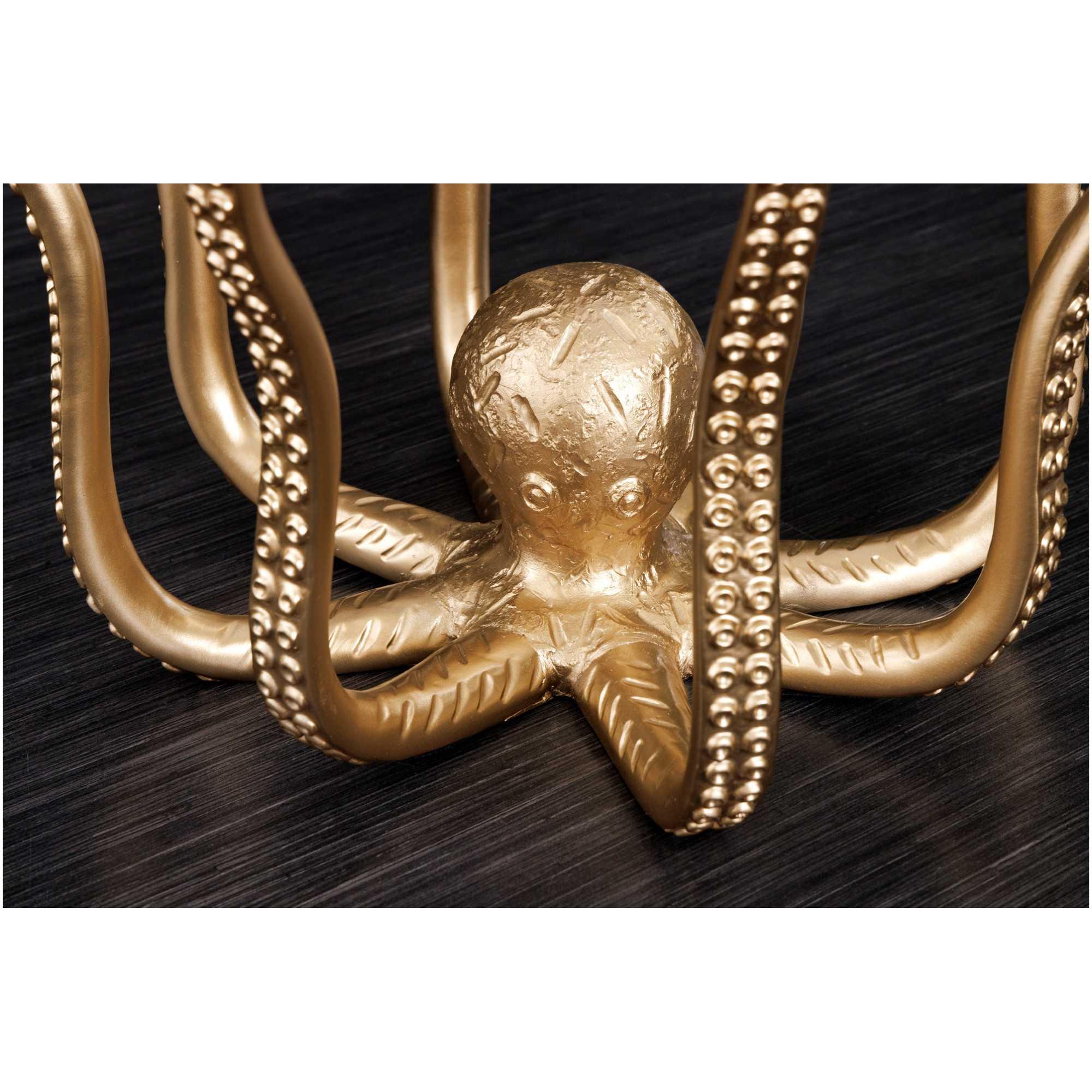 Beistelltisch mit Lampe Oktopus Metall gold Glas