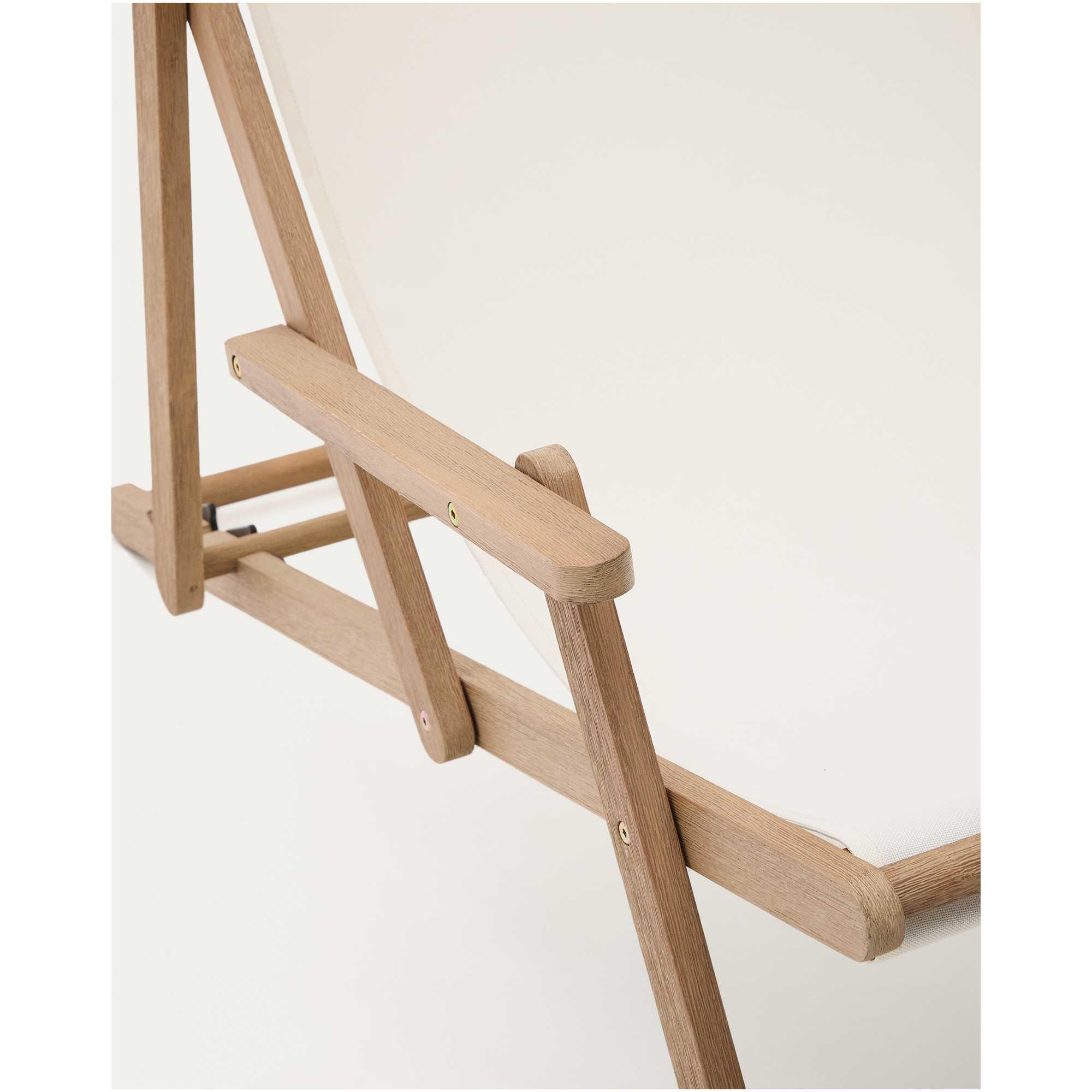 Klappbarer Outdoor-Liegestuhl Vilara in Weiss aus massivem Akazienholz FSC 100%