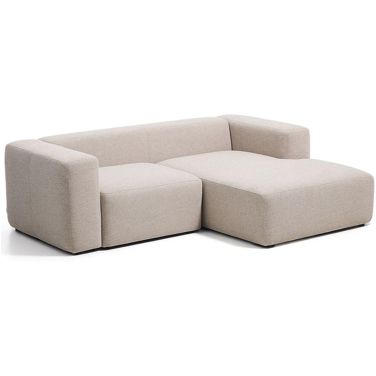 2-Sitzer-Sofa Blok mit Chaiselongue rechts in beiger Chenille 240 cm FSC Mix Credit