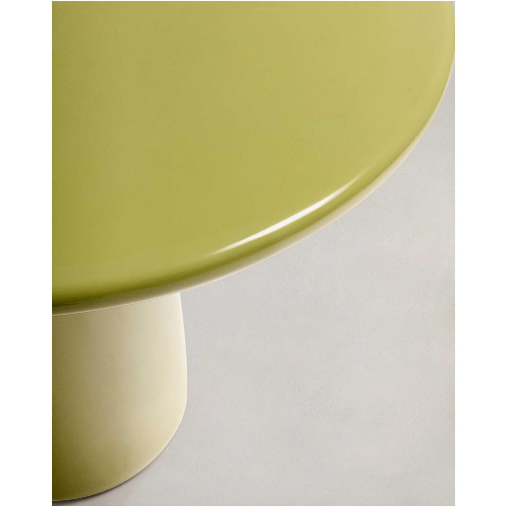 Couchtisch Albanella aus Zement mit glänzend grünem Finish 85x85