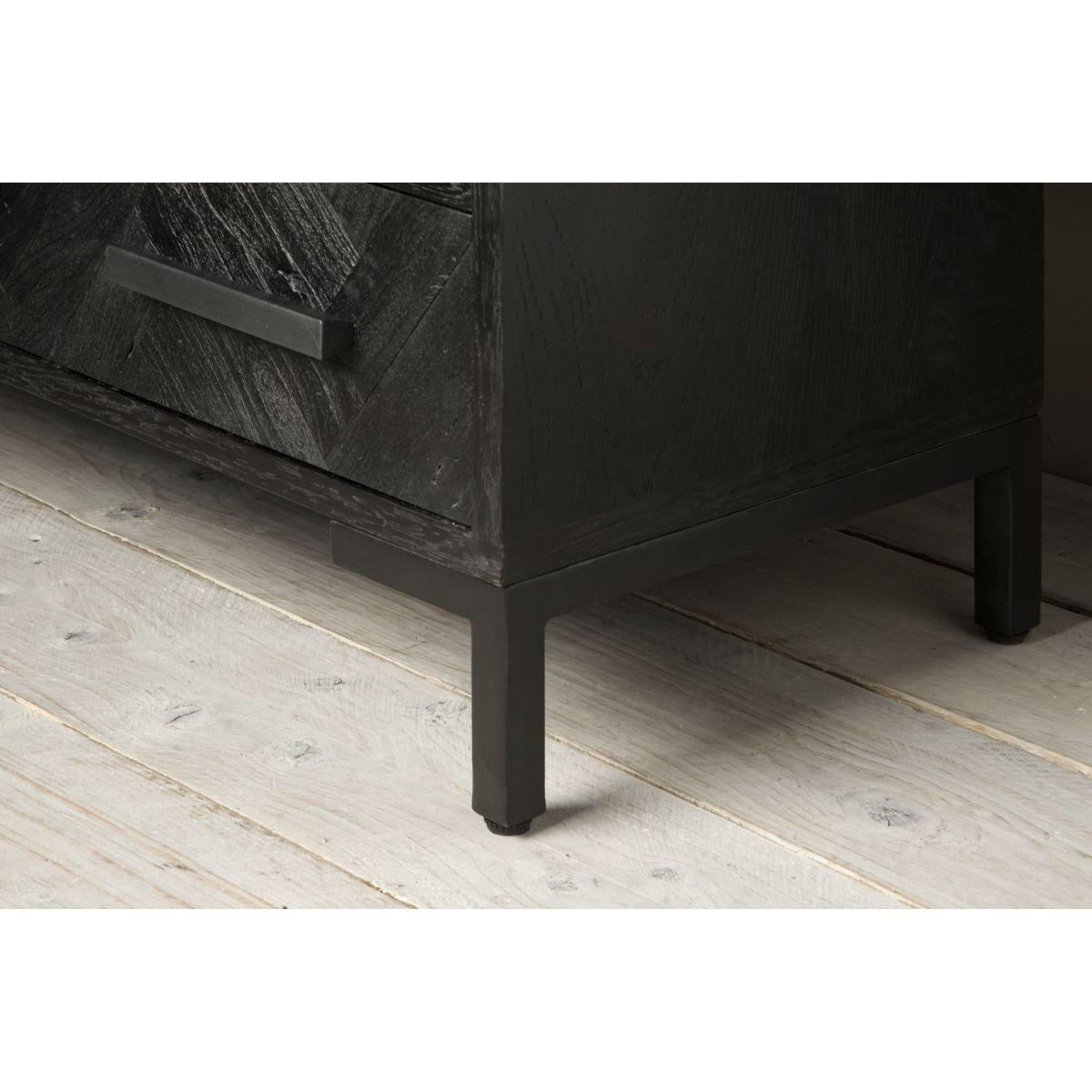 Schrank Gaju Fishbone recycelte Hölzer schwarz 55x190 (rechts)