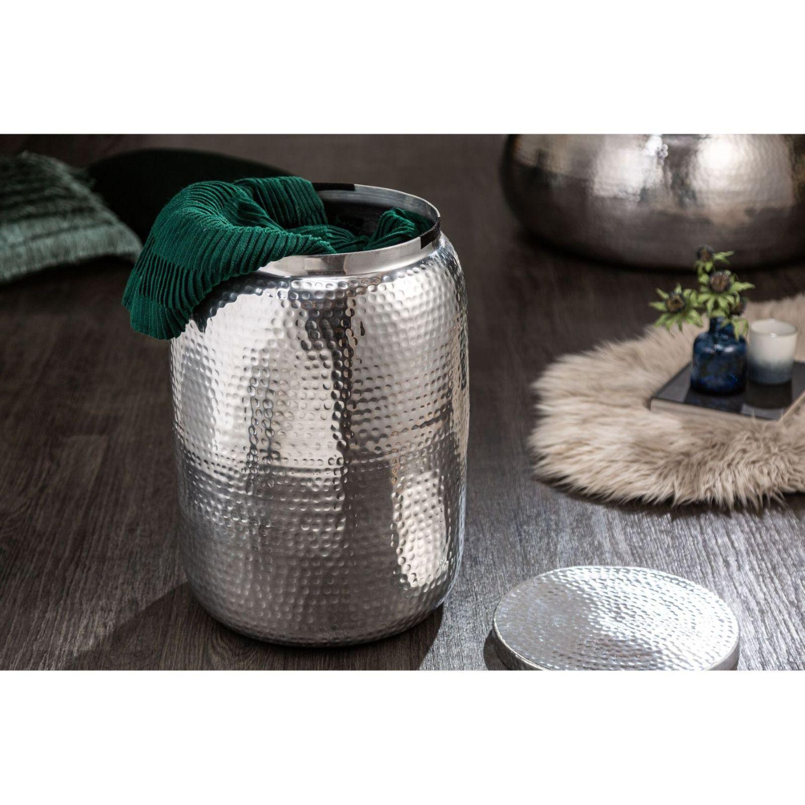 Beistelltisch rund Bazzar Storage 35cm Aluminium silber